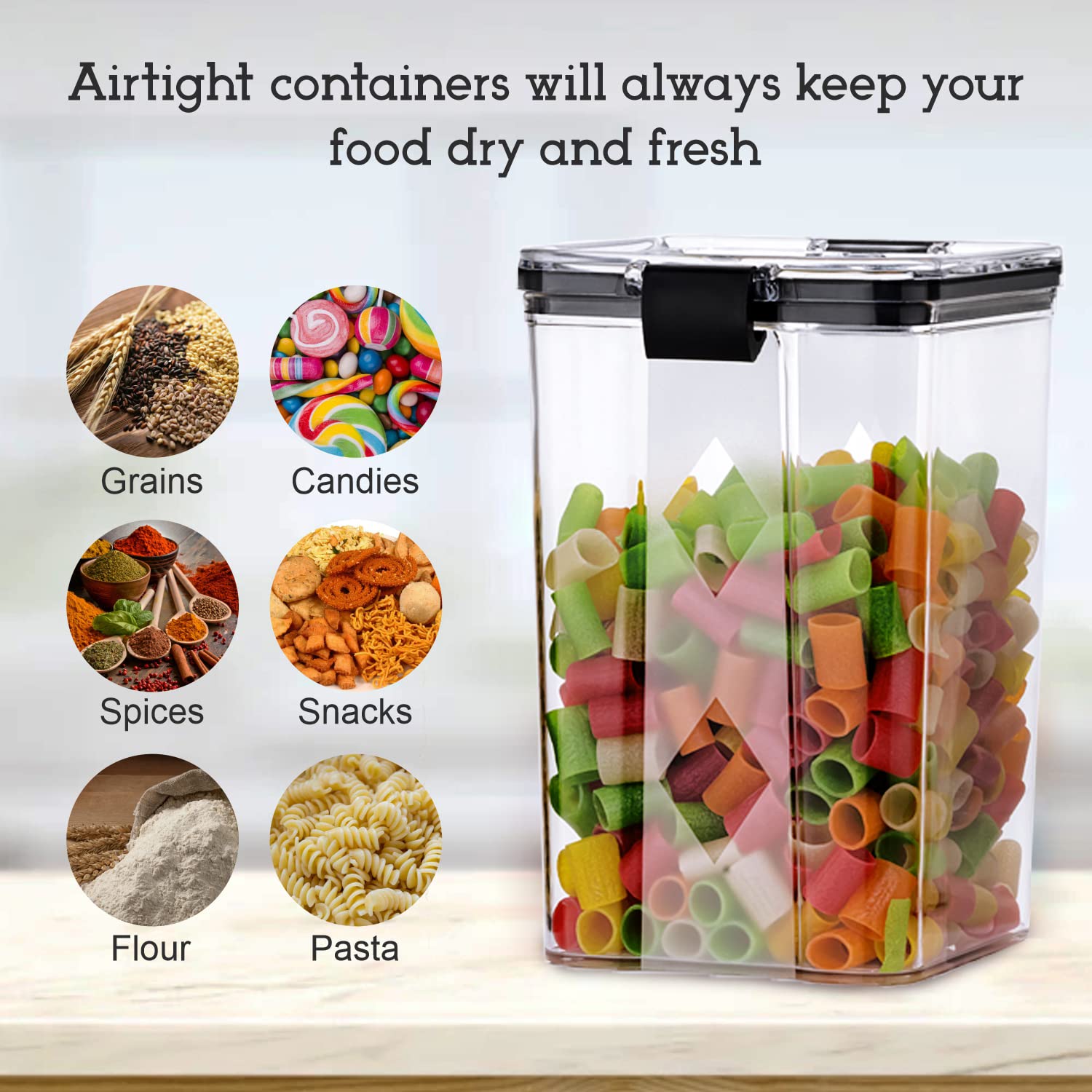 Golwyn Air Tight Containers For Kitchen Storage Set, Bpa Container For Kitchen Storage Set, Kitchen Organizer And Kitchen Access