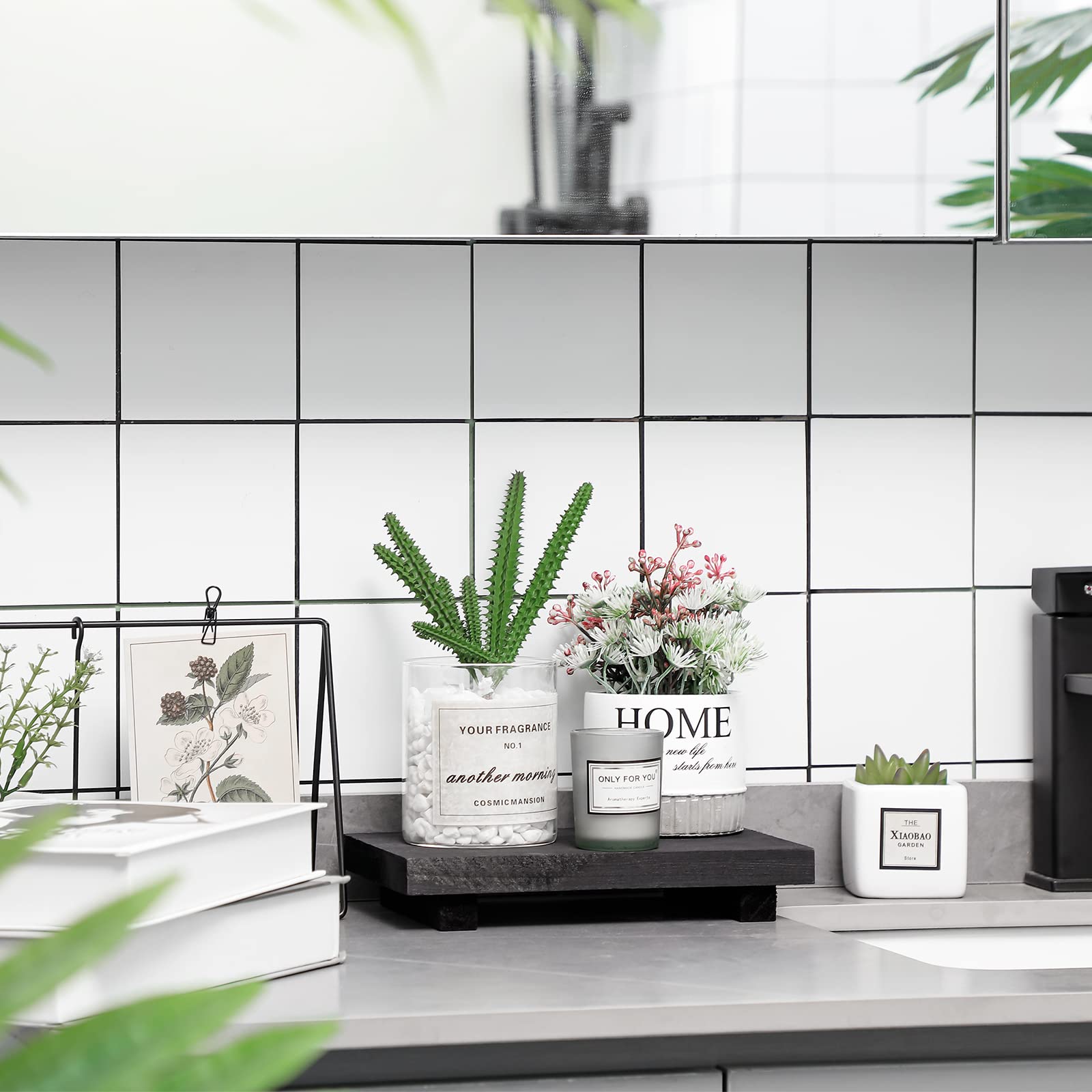 Wood Riser Tray Soap, Stand Soap Tray For Kitchen Sink, Wood Pedestal For Kitchen Counter Sink Stand Decorative Rustic Bathroom