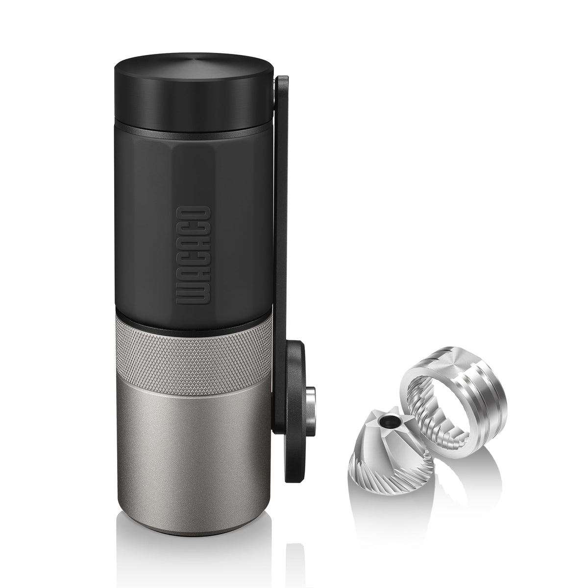 Wacaco Exagrind, Manual Coffee Grinder, Stainless Steel Conical Burr, High Precision Adjustable Coffee Bean Grinder With Hand Cr
