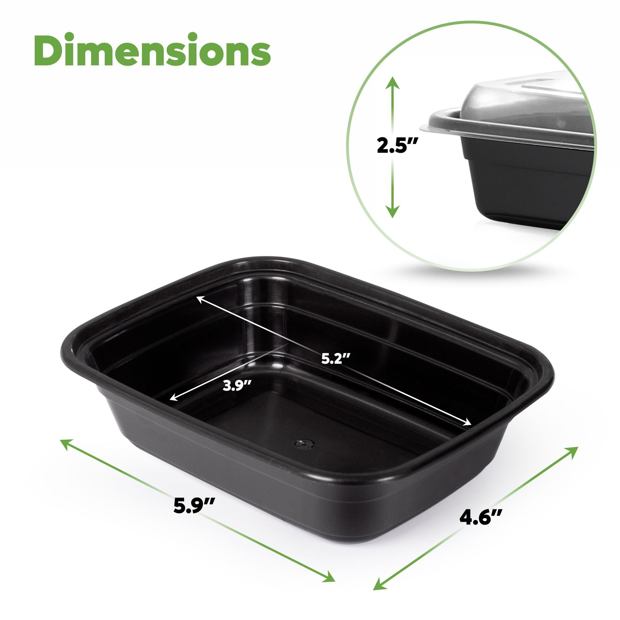 Comfy Package [12 Oz -50 Pack - 1 Compartment Reusable Meal Prep Containers - Microwaveable, Dishwasher And Freezer Safe, Bpa-Fr