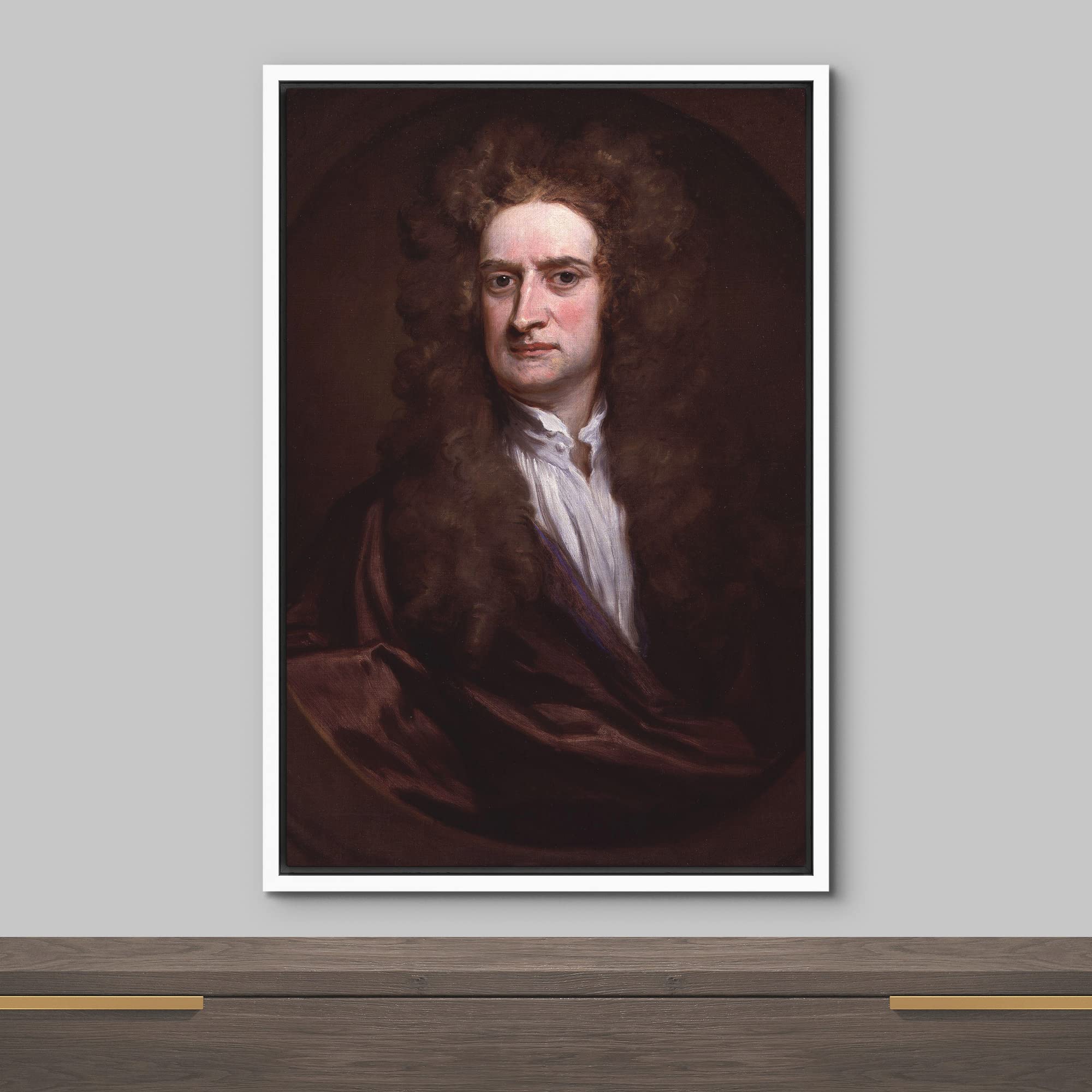 Wall26 Framed Canvas Print Wall Art Portrait Of Isaac Newton People Pop Culture Historical Realism Famous Closeup Colorful Multi