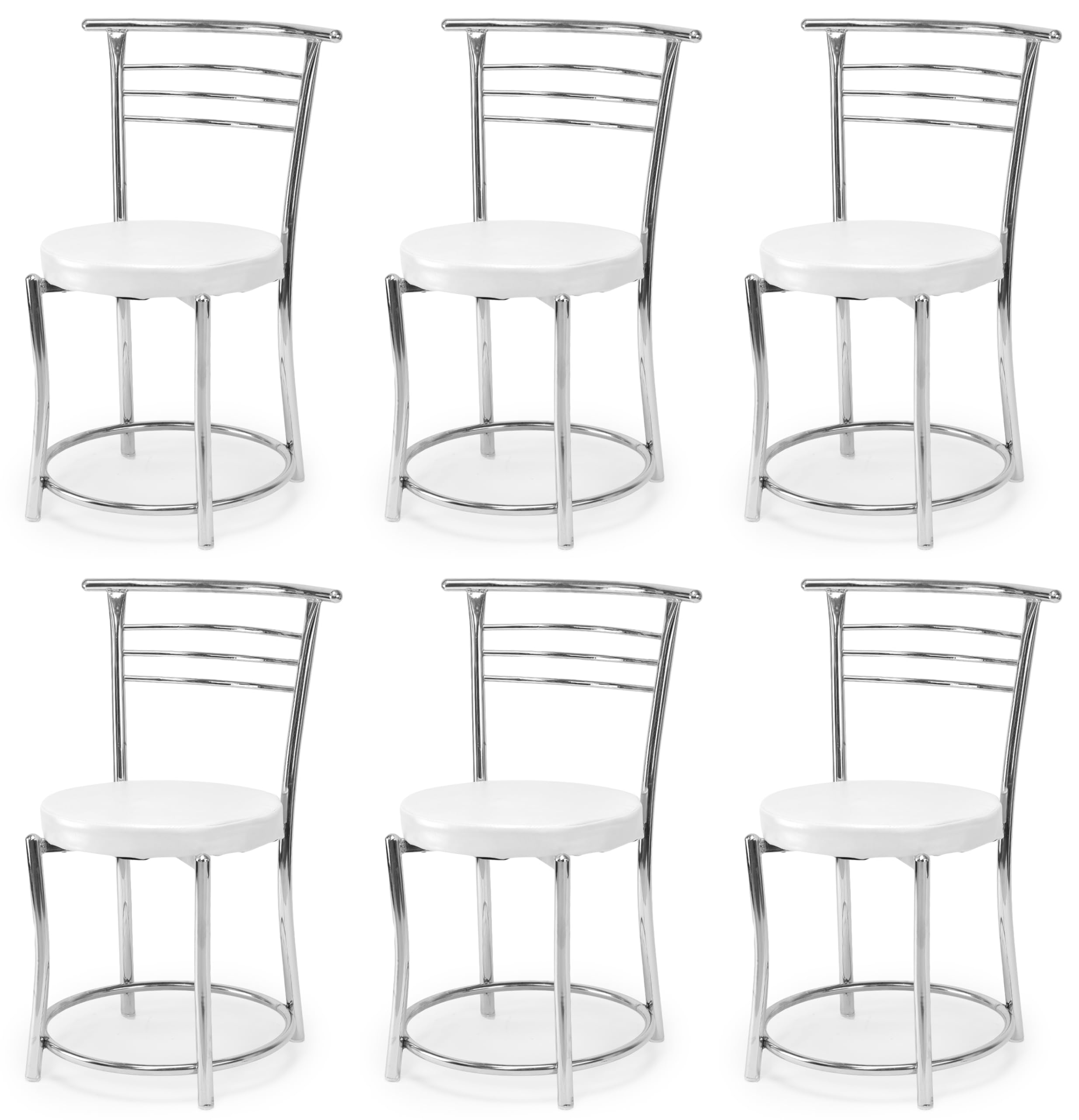 Goyal Steel & Furniture Chairs For Dining Table, Steel Chair, Dining Chair With Comfortable Cushion (6, Grey, Standard)