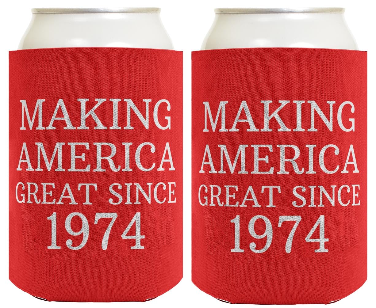 Birthday Gifts For 50Th Birthday Making America Great Since 1974 50Th Birthday Gag Gifts For Birthday Party 2 Pack Can Coolie Dr