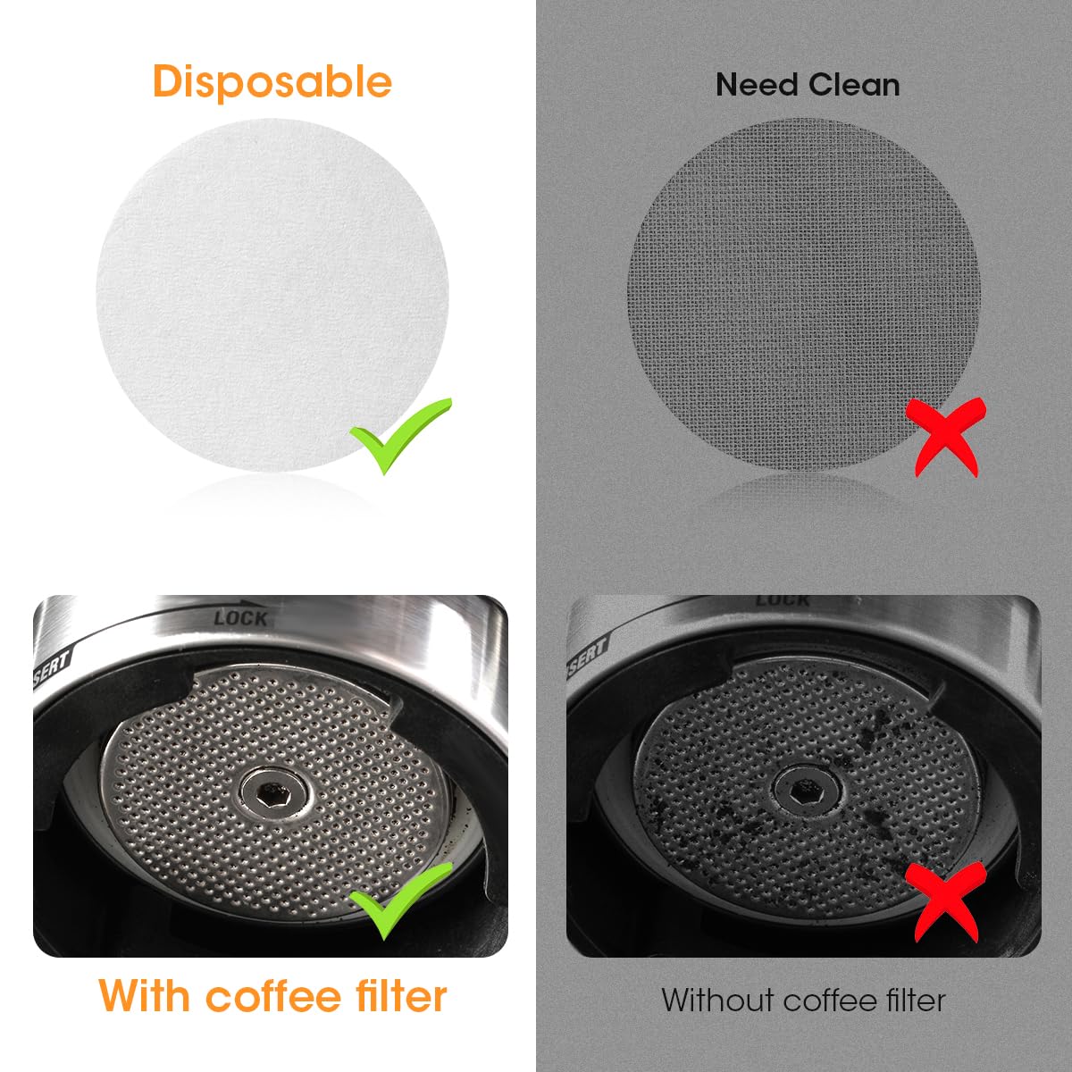 Aieve Espresso Paper Filter Compatible With Breville Barista Espresso Coffee Maker, 58 Mm Espresso Filter Puck Screen Portafilte