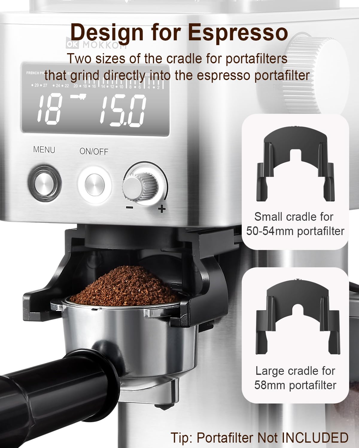 Mokkom Coffee Grinder, Anti-Static Conical Burr Coffee Bean Grinder, Adjustable Electric Burr Mill With 31 Precise Settings For