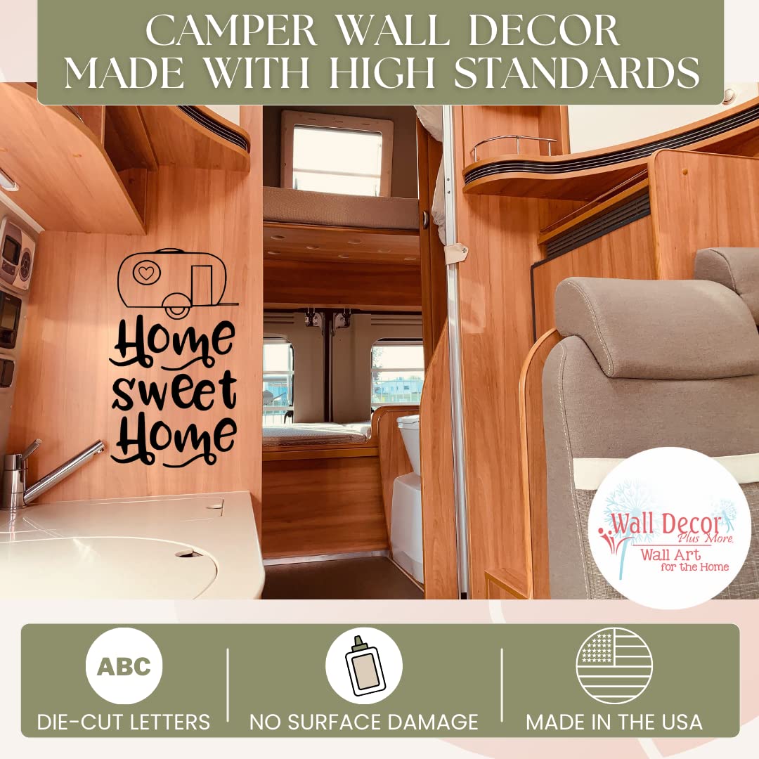 Home Sweet Home Camping Rv Decals - Vinyl Camper Decals - Outdoor Decals For Rv Trailers - Rv Camper Decals Sayings For Wall Dec