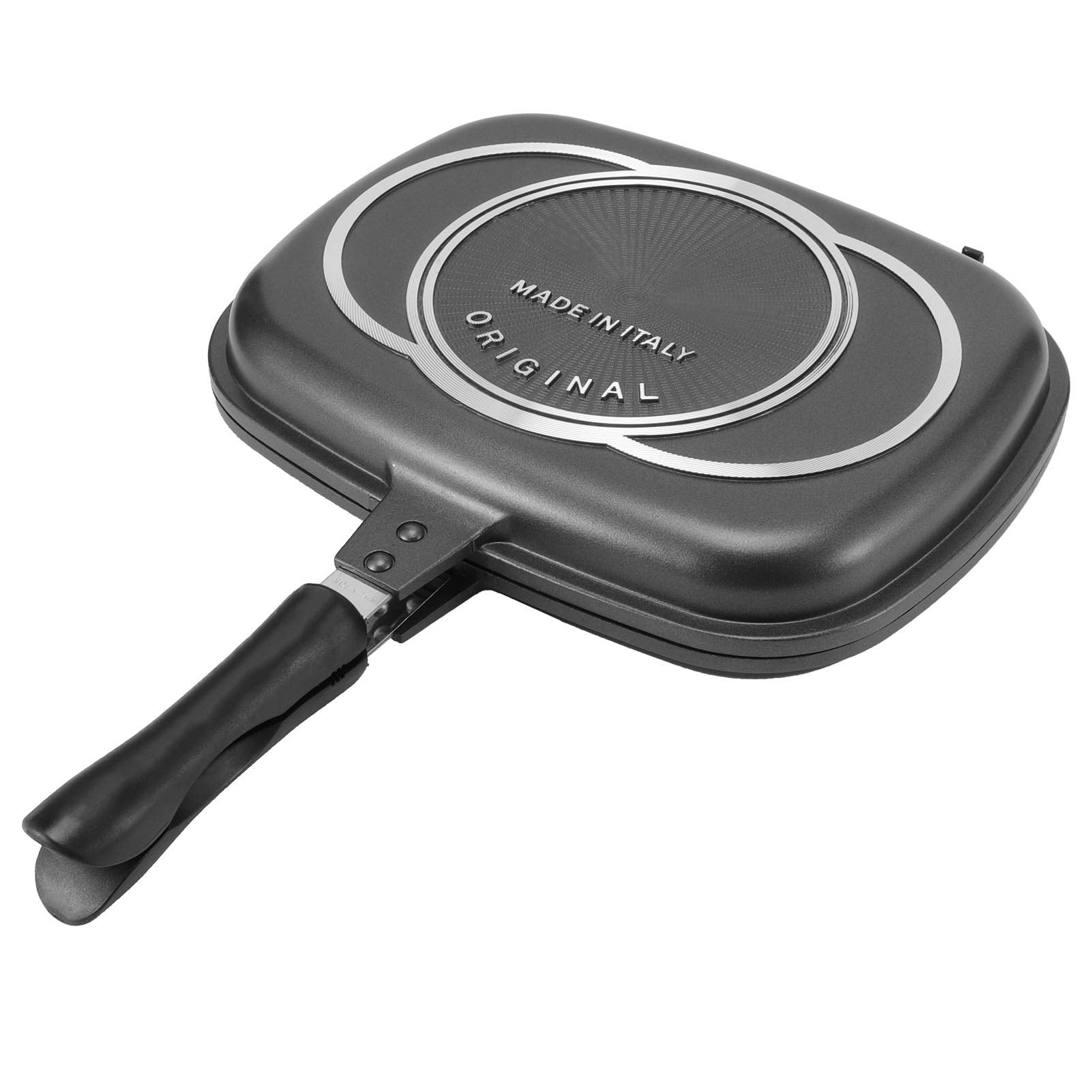 Rbsd Double-Sided Frying Pan, 32Cm/12.6In Bbq Grill Pan, Double Side Pressure Cooking Grill Pan, Portable Grill Pot For Home Coo