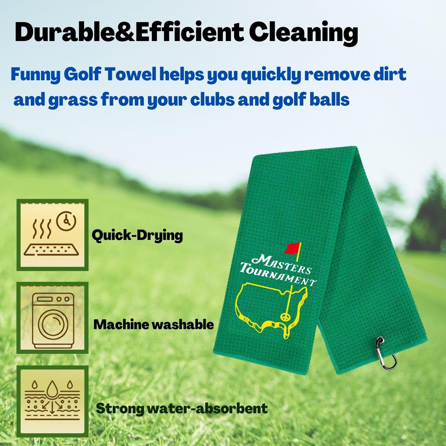 Aikiprety Funny Golf Towel, Funny Golf Towel for Golf Bags with Clip, Golf Gift for Men Husband Boyfriend Dad, Birthday, Cristma