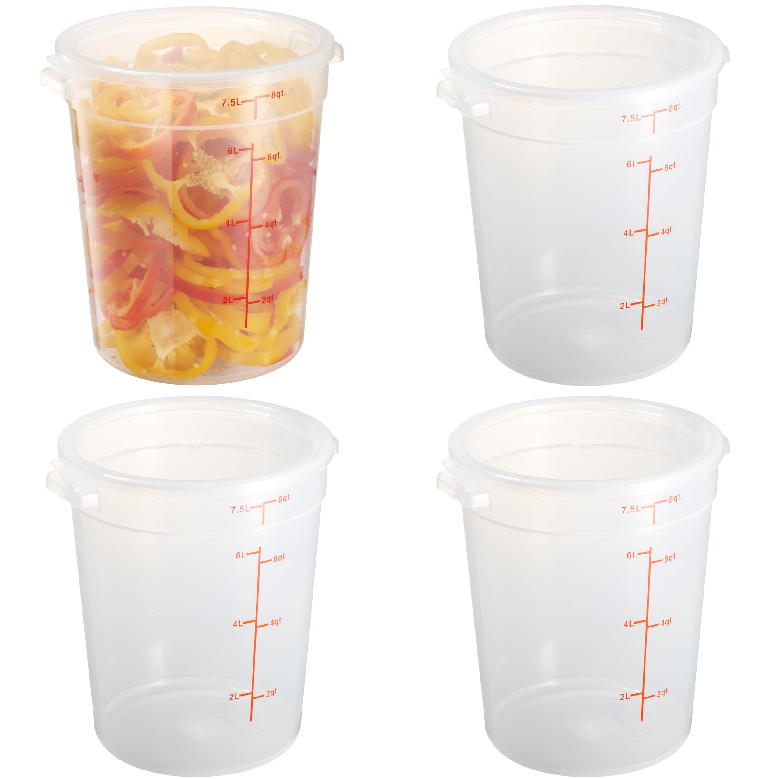 Curta 8 Qt Round Polypropylene Food Storage Container
