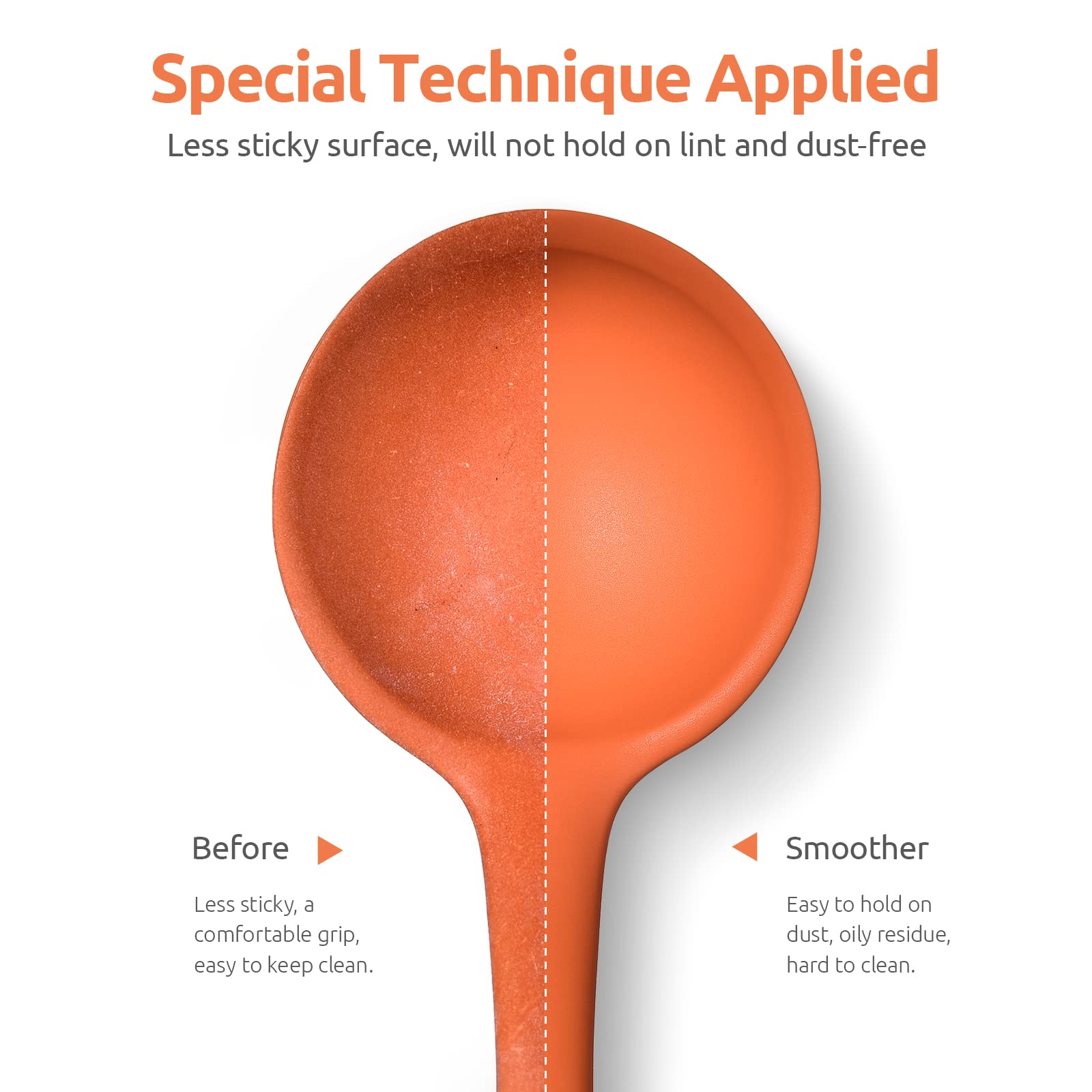 13 Inch Silicone Soup Ladle: U-Taste 600F Heat Resistant 4 Oz Large Non-Stick Seamless Rubber Kitchen Deep Serving Spoon With No