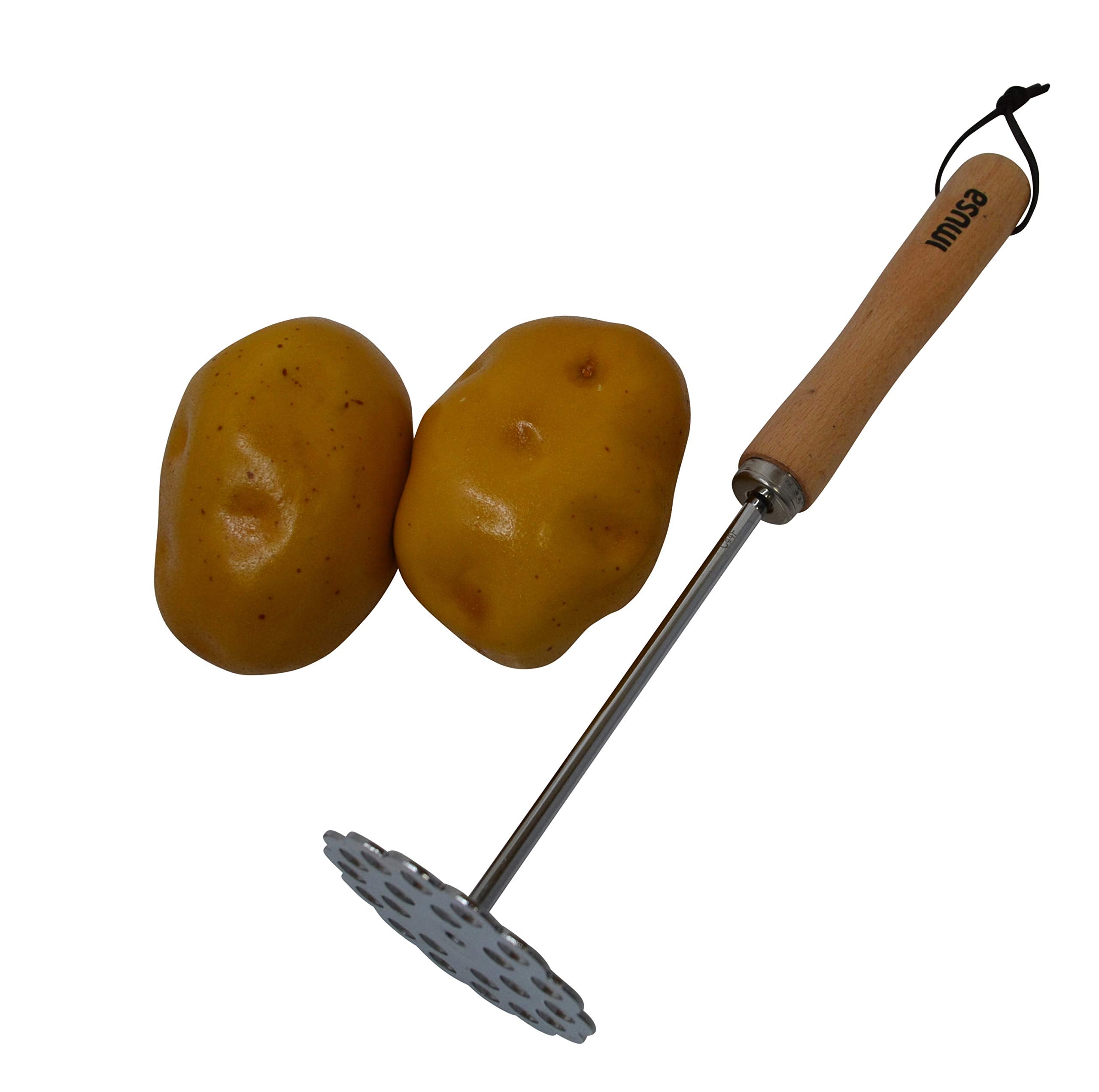 Imusa Metal Potato Masher With Handle, Wood