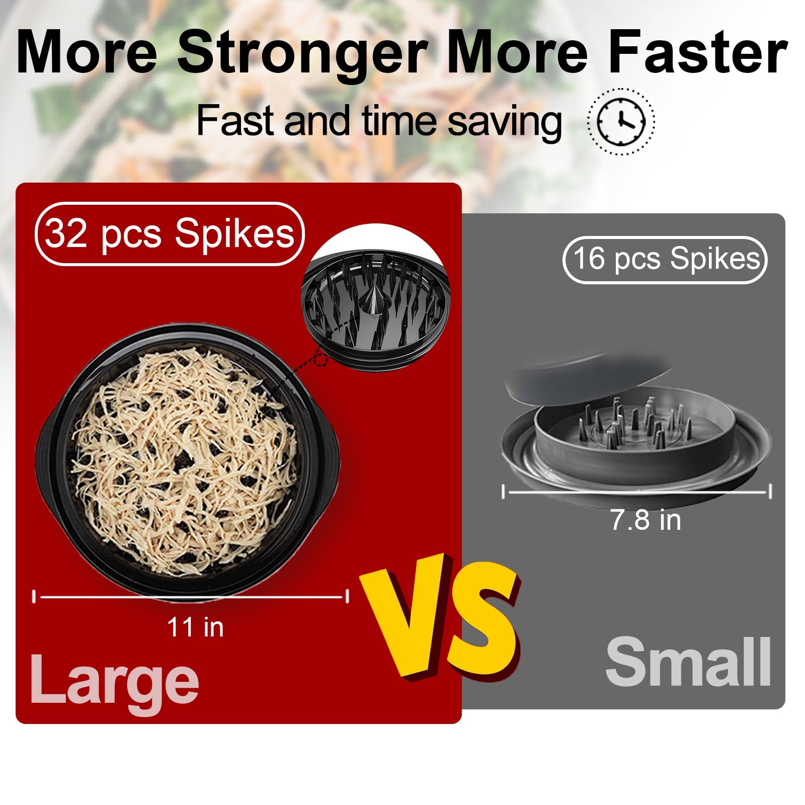 Chicken Shredder, 11'' Large Chicken Breast Shredding Tool Twist With Non-Skid Base, Meat Shredder Machine, Ergonomic Handle, He