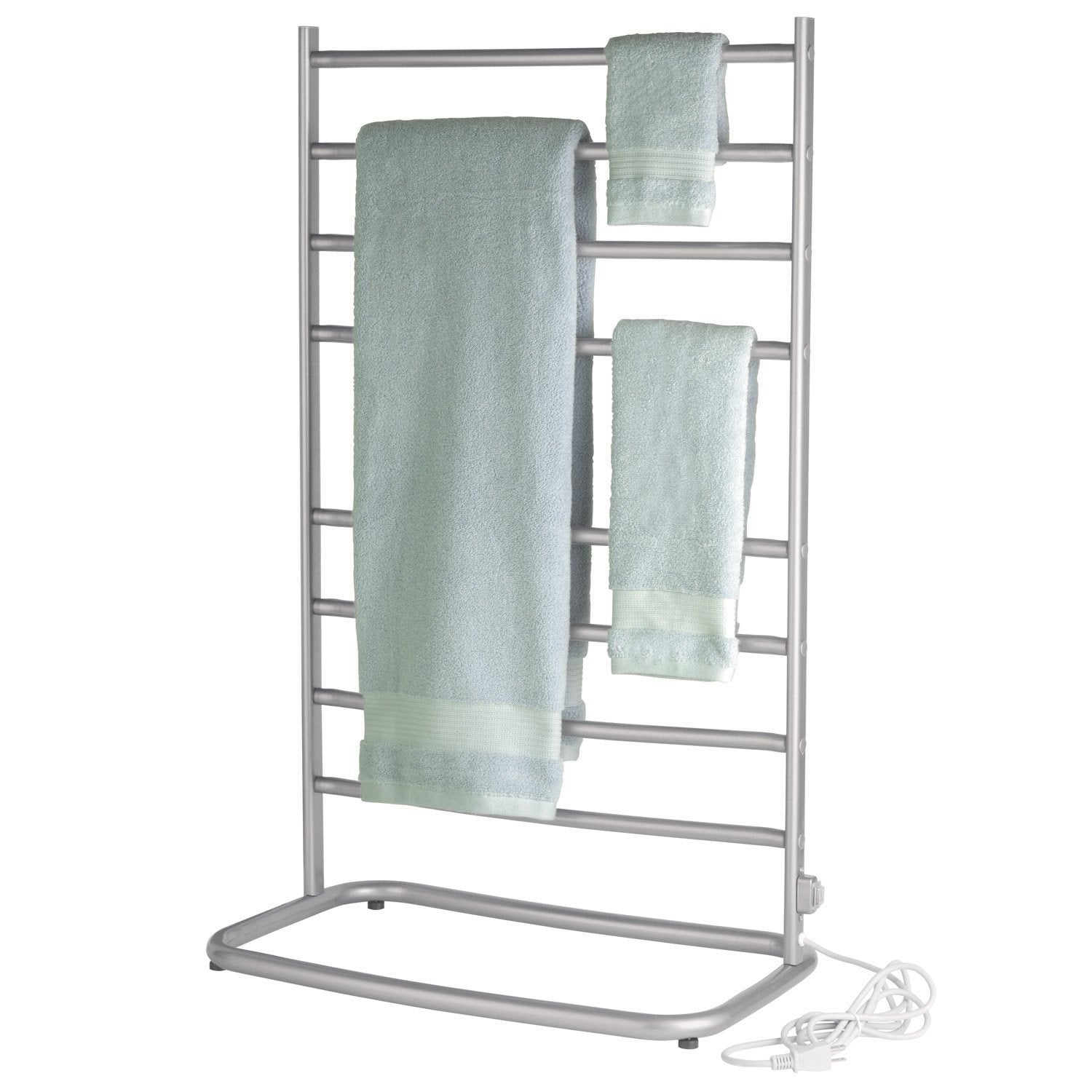 Warmrails Hyde Park Towel Warmer - Free-Standing Towel Warmer Rack For Drying Towels And Garments - 39-Inch Nickel Finish Frame