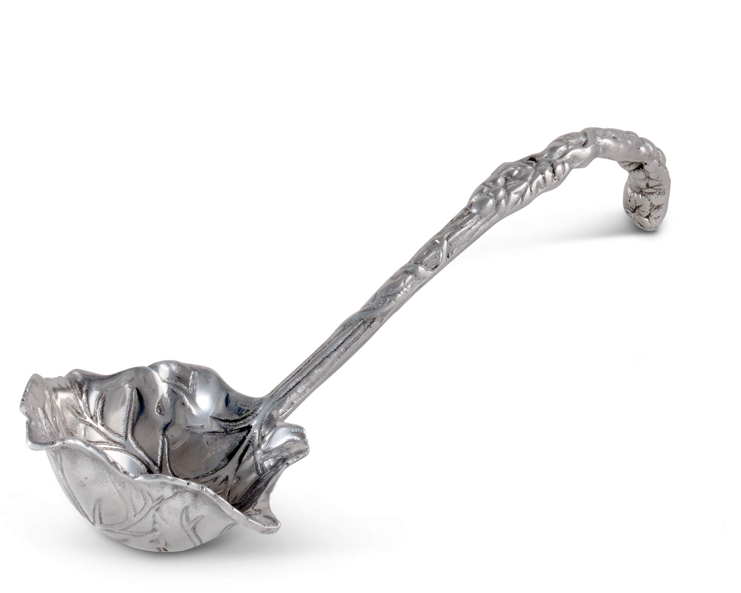 Arthur Court Aluminum Grape Pattern Punch/Soup/Serving Ladle Silver Spout 12 Inch Long