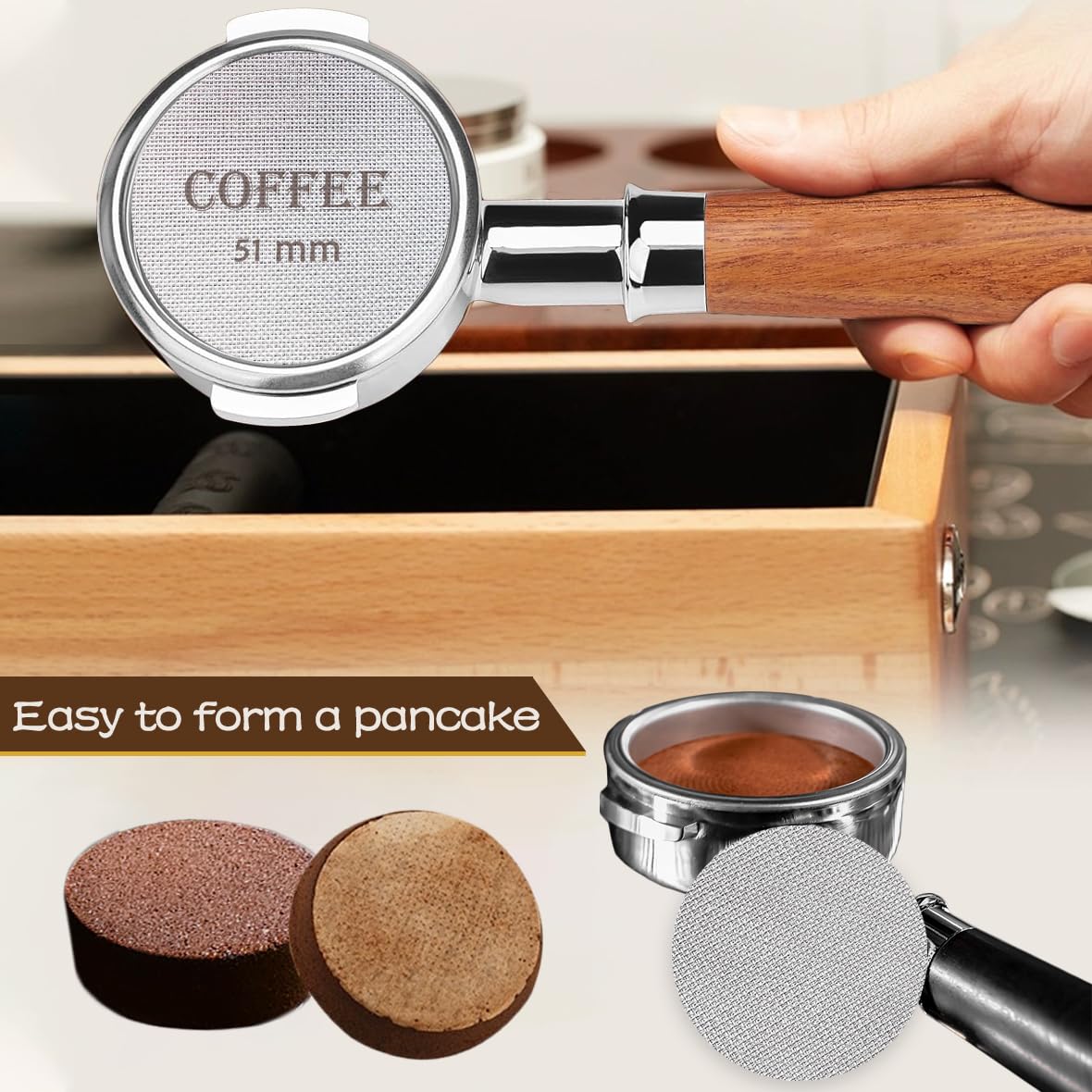 Puck Screen 51Mm Reusable Puck Screen For Espresso Portafilter, 1.7Mm Thickness 150M 316 Stainless Steel Screen Filter Basket Co