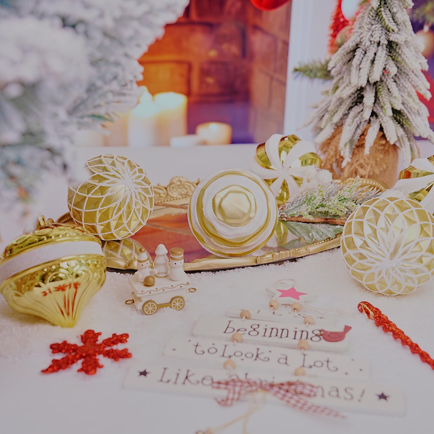 Dohance Christmas Ornaments Set 9ct Christmas Tree Decoration Ornament Balls Decor Baubles for Xmas Trees Decor Holiday Party We