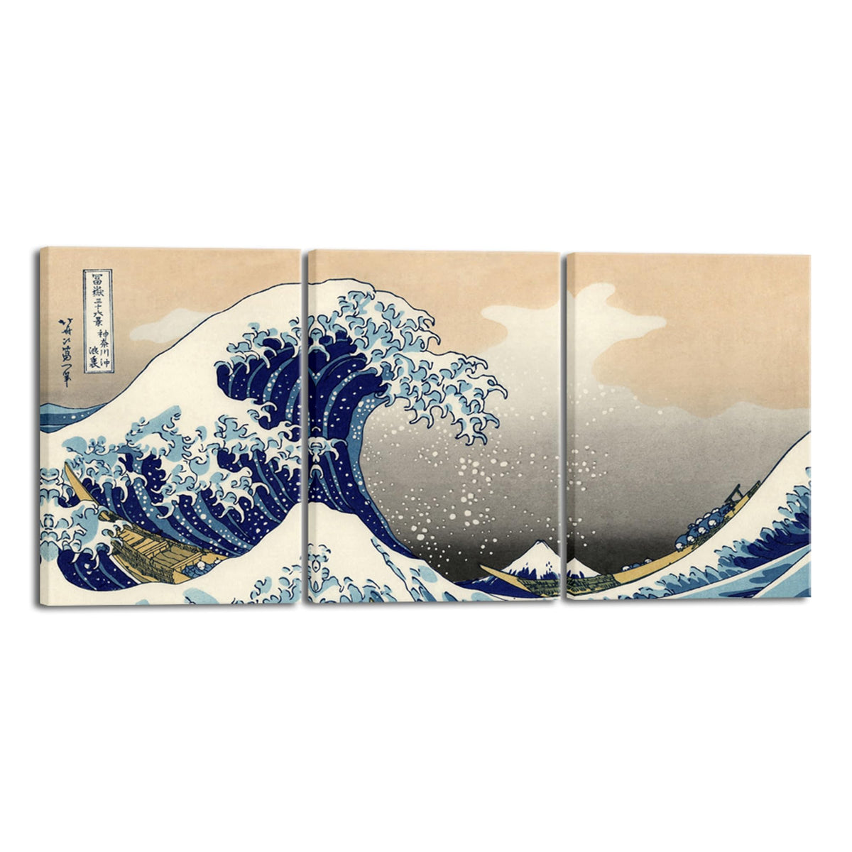 Wieco Art Great Wave Of Kanagawa Katsushika Hokusai 3 Piece Modern Canvas Prints Artwork Abstract Pictures Paintings On Canvas W