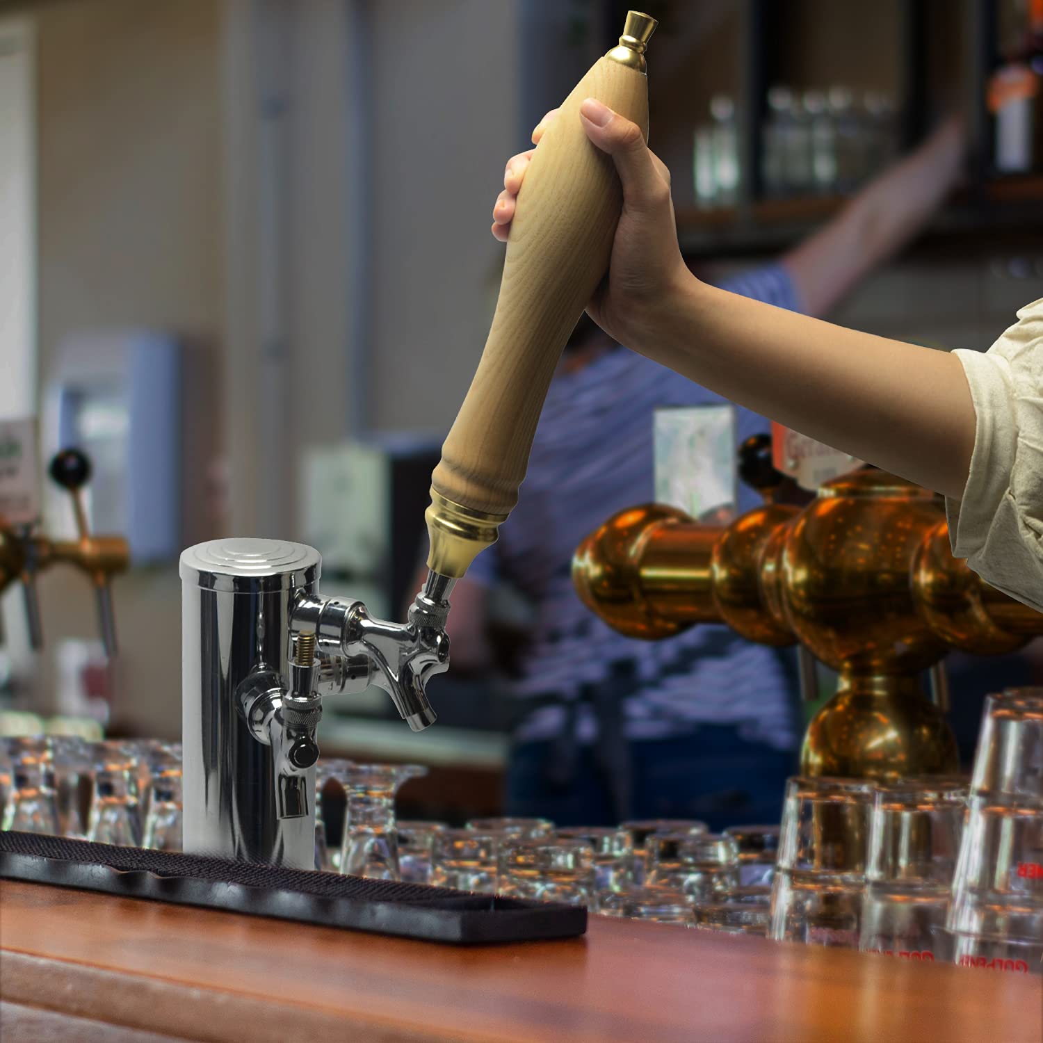 Pub Style Wood Tap Handle Bar Tap For Homebrew, Kegerator