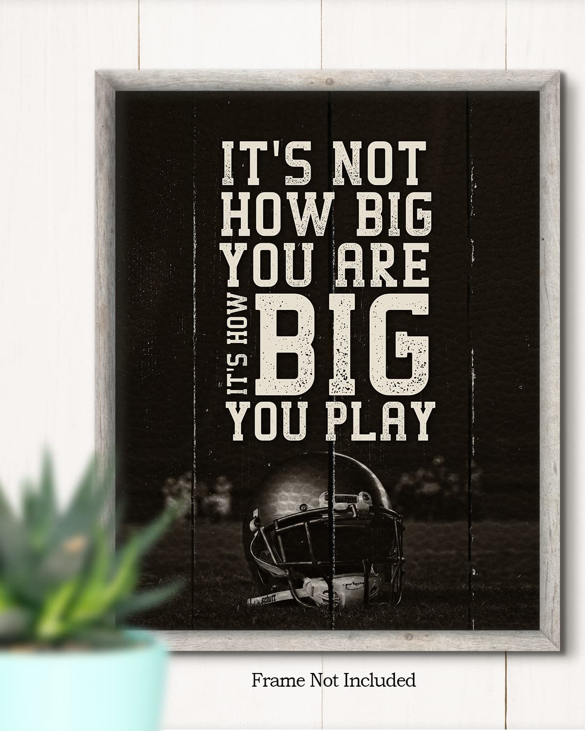Football Inspirational Wall Art For Boys - 8X10 Unframed Print - Perfect For Kids Room, Family Or Game Room, Man Cave, Den - Tee