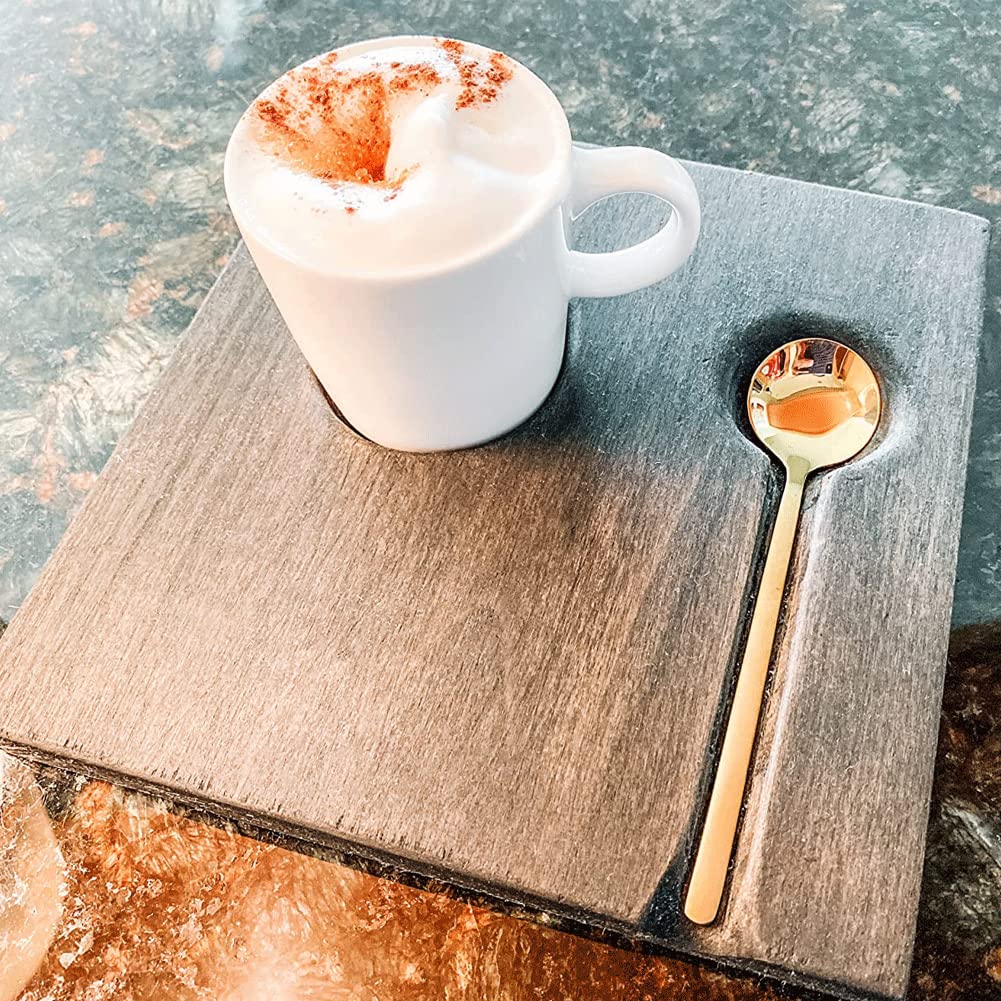 6 Pcs Espresso Spoons 18/8 Stainless Steel, 5.2 Inches Vogue Mini Teaspoons Set For Stirring Coffee, Dessert Cake, Ice Cream, So