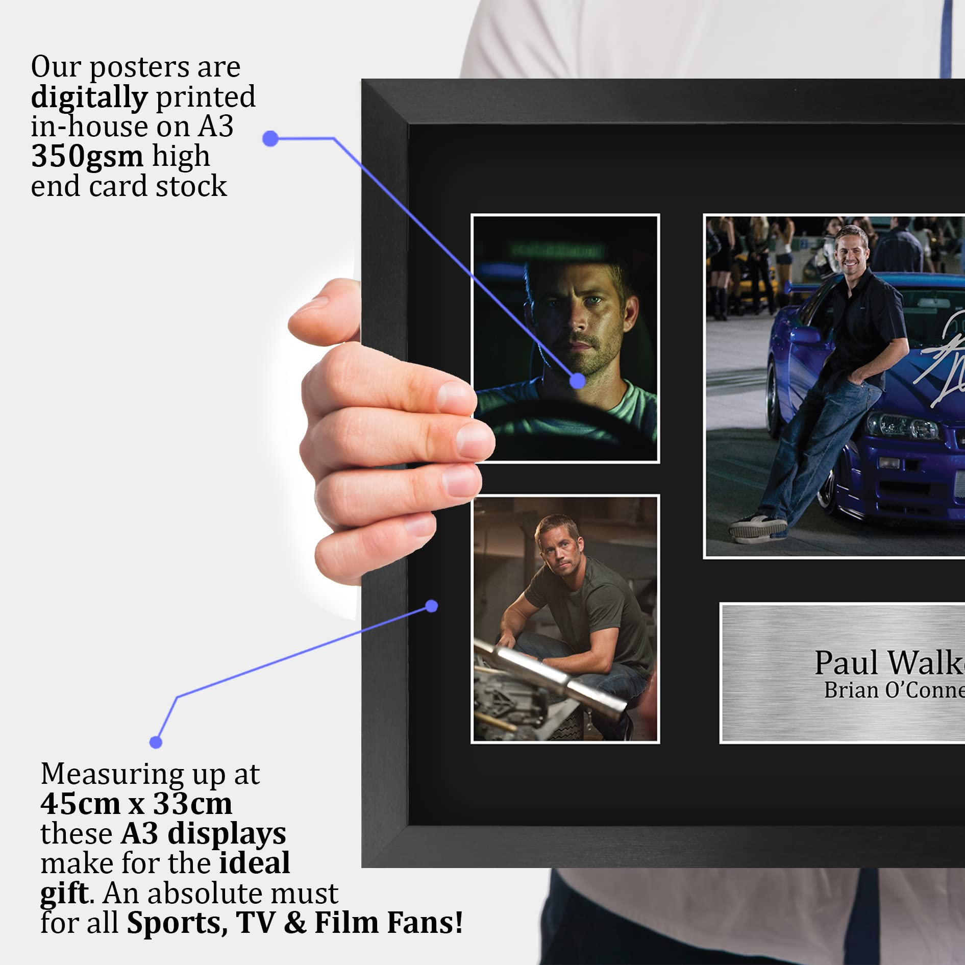 Hwc Trading Paul Walker Fast And Furious 16 X 12 Inch (A3) Printed Gifts Signed Autograph Picture Display For Movie Memorabilia