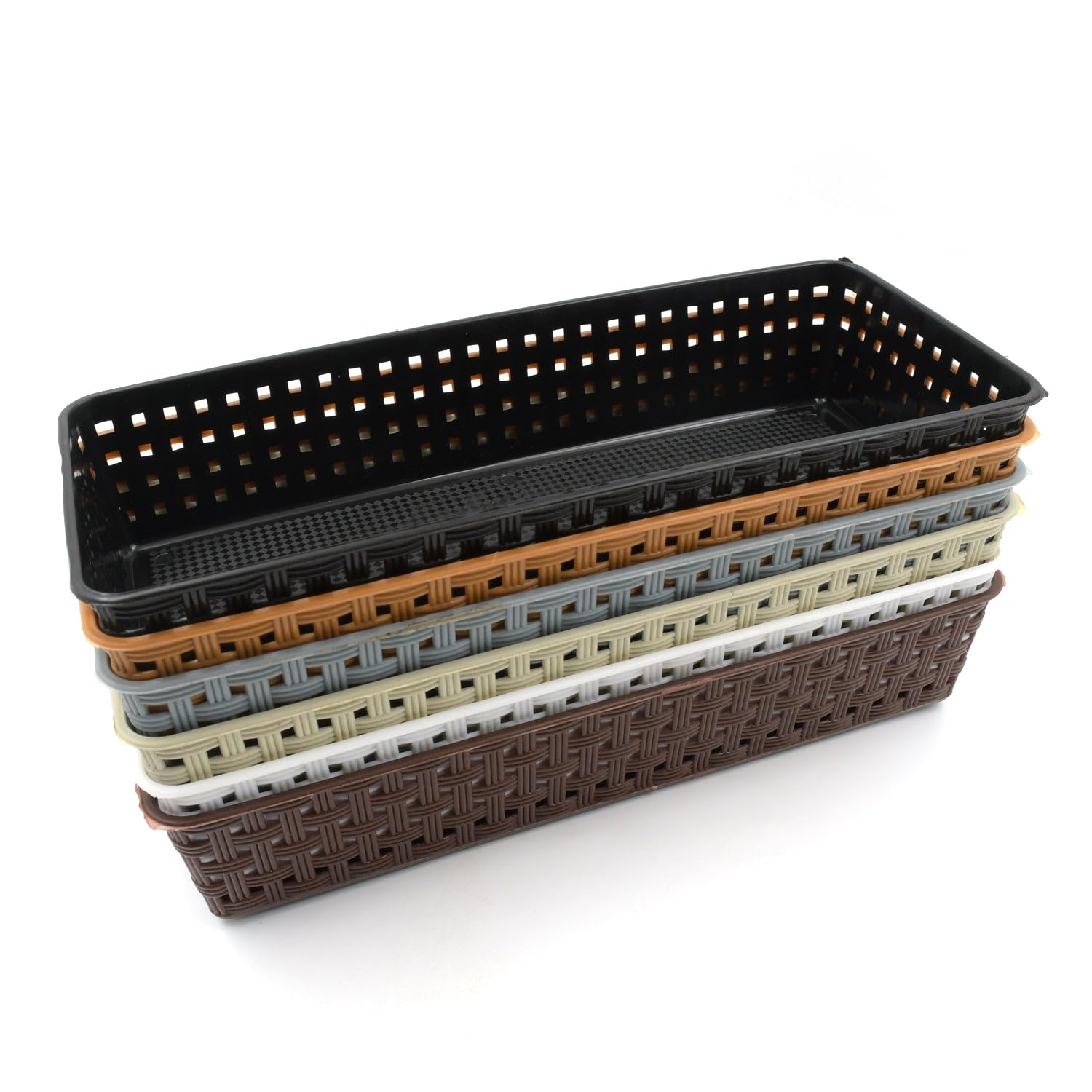 Garth Plastic Multipurpose Desk Organizer Tray Office Drawer Dividers Storage Bins For Kitchen, Bathroom, Office, Makeup, Bedroo