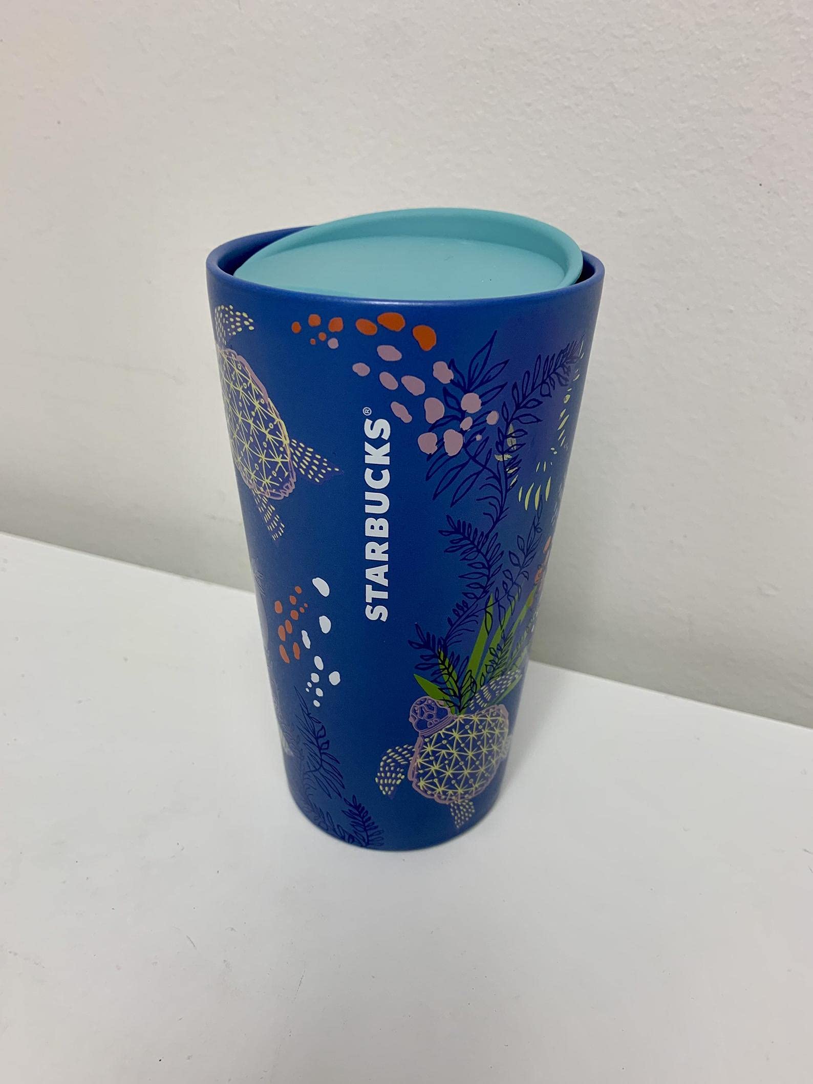 Starbucks 2021 Hawaii Collection 12Oz Blue Sea Turtle Moon Double Walled Ceramic Tumbler
