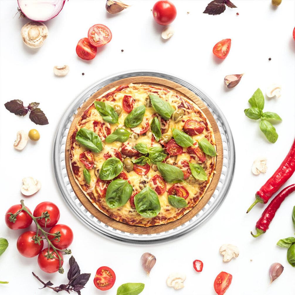 Hanabass Stainless Steel Pizza Pan 16 Inch Pizza Screen Baking Pan Mesh Pizza Pan Pizza Tray With Holes Nonstick Round Crisper T