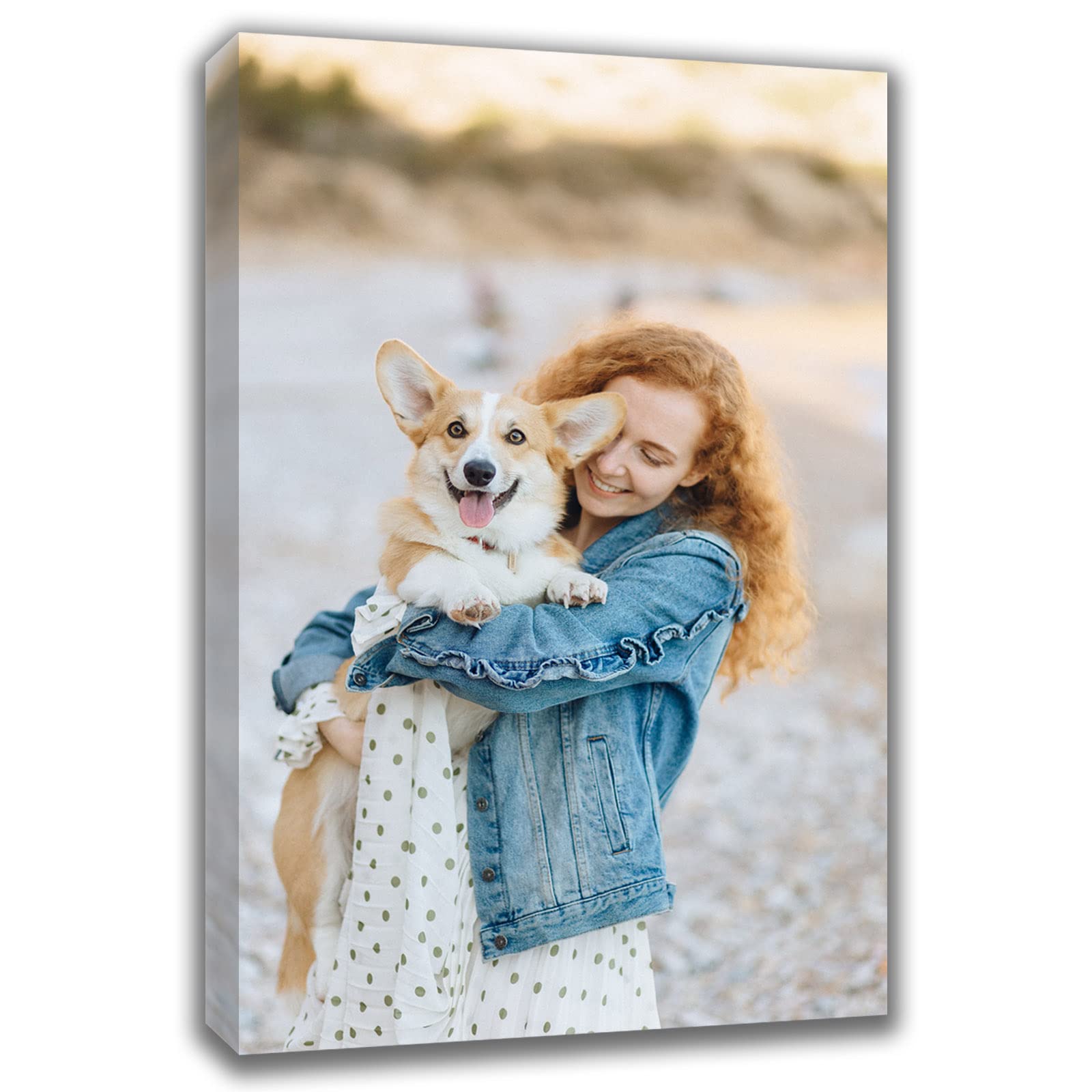 Custom Canvas Prints With Your Photos Custom Wall Art Personalized Canvas Pictures For Pet/Family Gifts For Mom/Men/Women (8'' W
