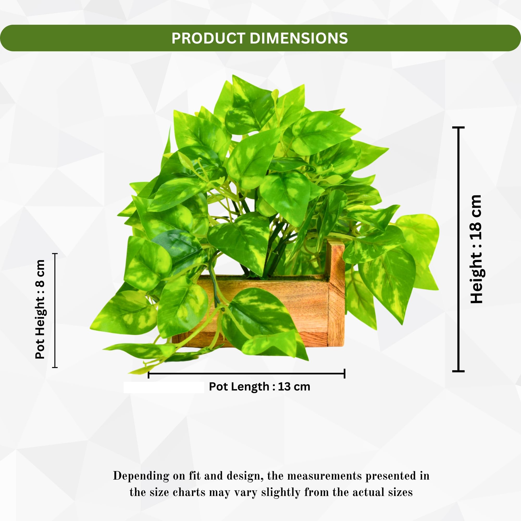 fancymart Artificial Money Plant with Woodlog Pot Home & Office D  cor