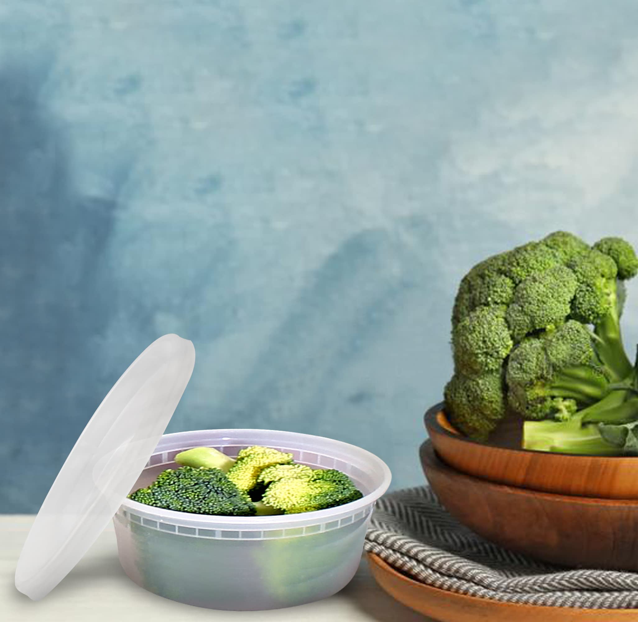 PARTY BARGAINS 64 oz Deli Containers with Lids - [14 Count] Half Gallon Round Clear Food Storage Containers  Microwavable  BPA-Free  Leakproof Takeout Container for Meal Prep