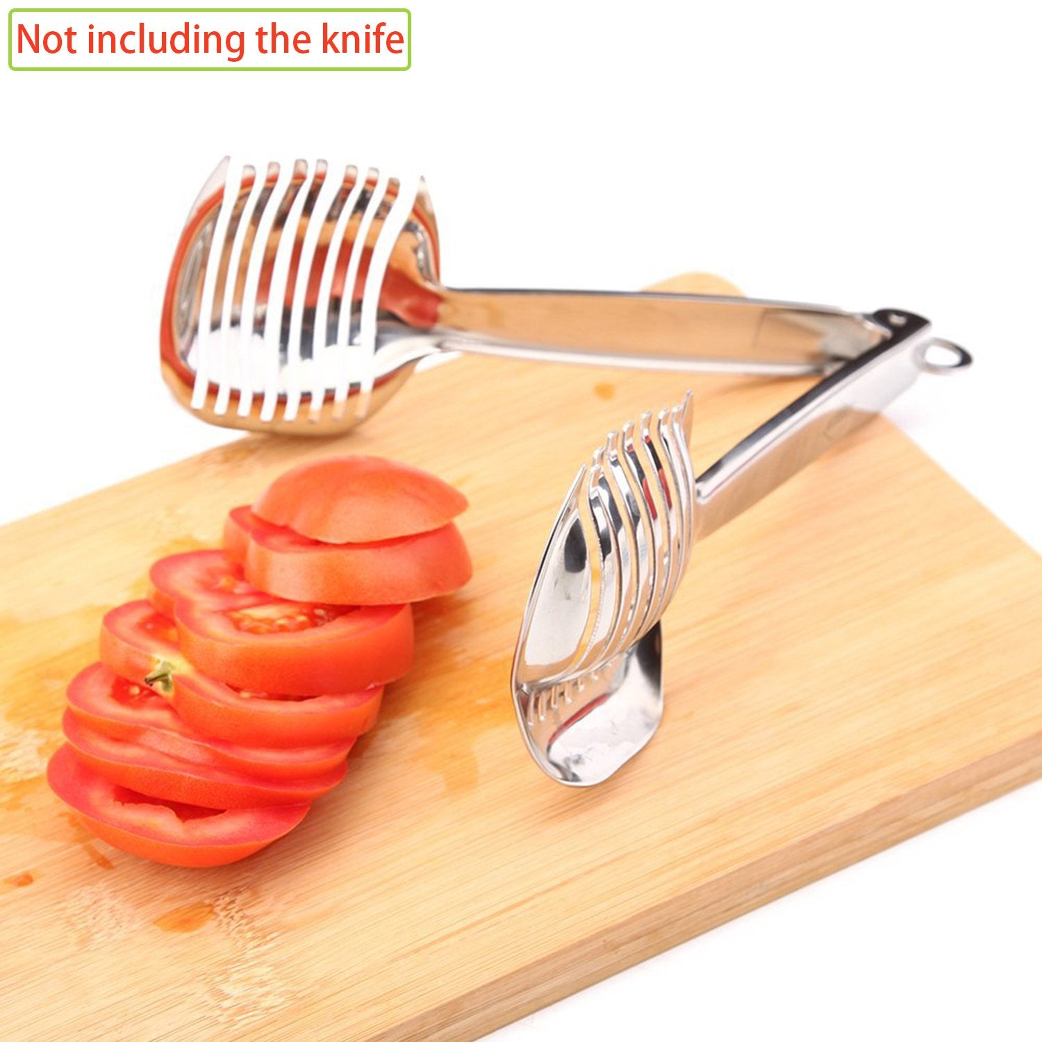 Best Utensils Tomato Slicer Lemon Cutter Multipurpose Handheld Round Fruit Tongs Stainless Steel Onion Holder Easy Slicing Kiwi