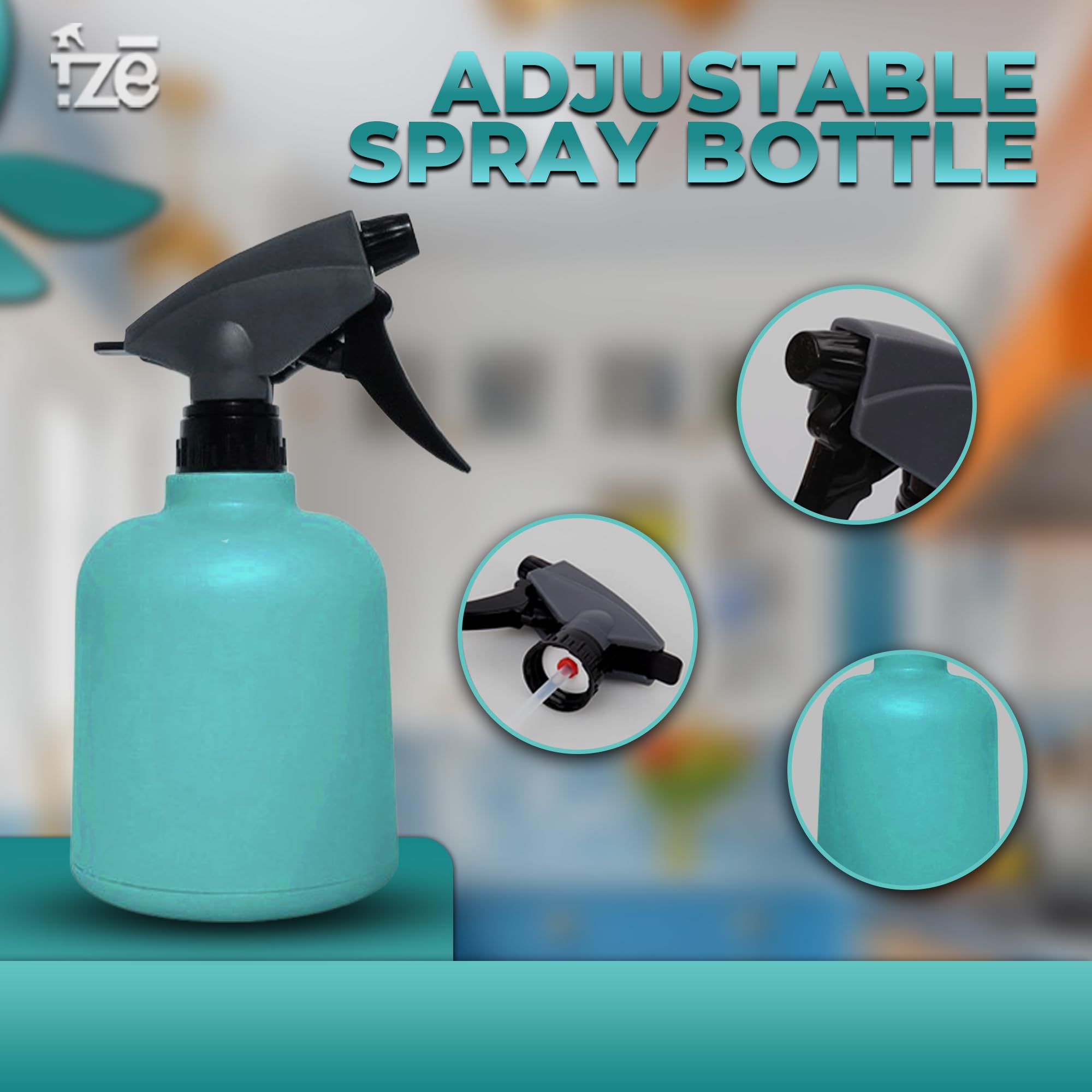 Fze Spray Bottles Pack Of 2, 20 Oz/600Ml Portable Plant Spray Bottle, Empty Spray Bottle With Ajustable Nozzle, Plant Mister Sui
