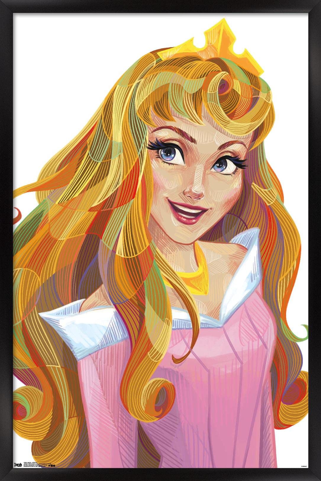 Trends International Disney Sleeping Beauty - Aurora - Stylized Wall Poster, 14.725'' X 22.375'', Black Framed Version
