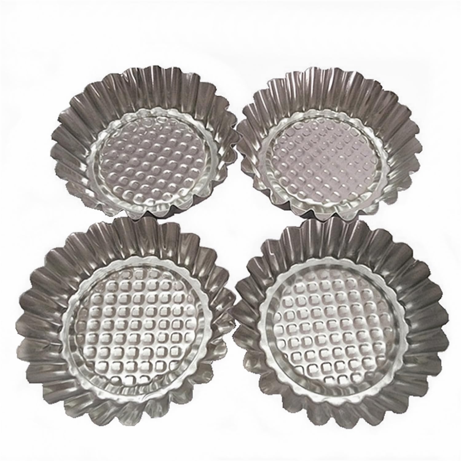 Mystar Set Of 20, 3-3/4'' Fluted Design Round Shape Non-Stick Aluminum Tart Mold, Mini Pie Tin, Tartlet Pan