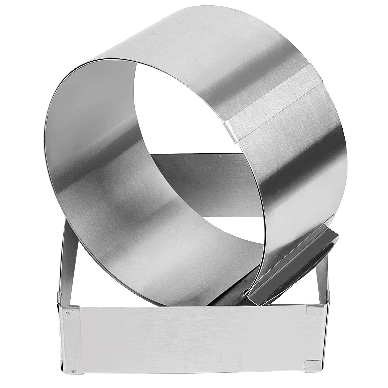 Zeonhei 2 Pcs 6-12 Inch Cake Mold Ring, Adjustable Cake Mould, Stainless Steel Cake Mousse Ring Circle And Square Mold Diy Pastr