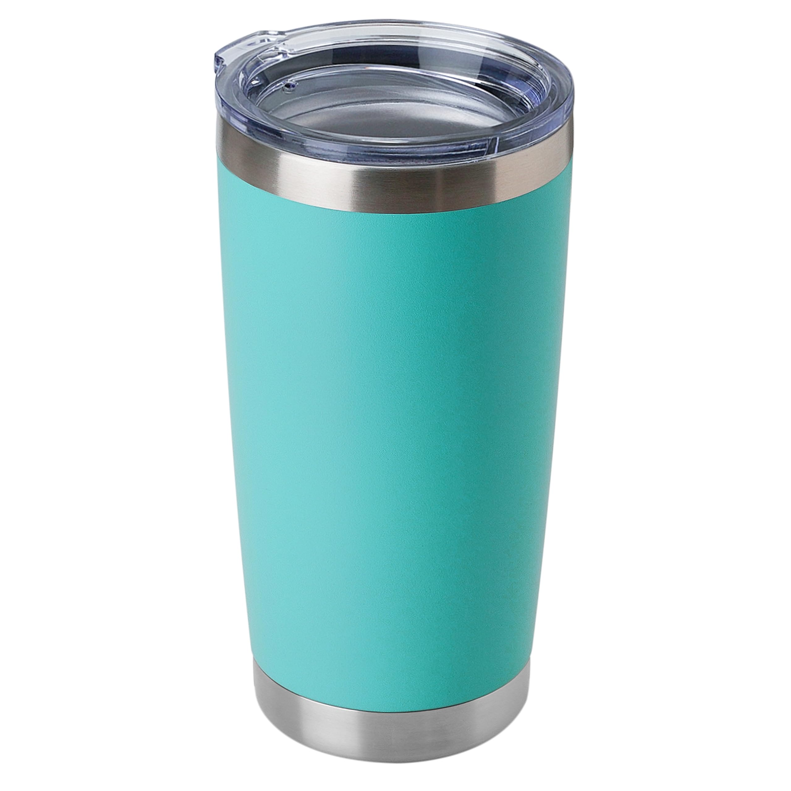 Domicare 20Oz Stainless Steel Tumbler Bulk With Lid, Double Wall Vacuum Insulated Travel Mug, Powder Coated Coffee Cup, Light Bl
