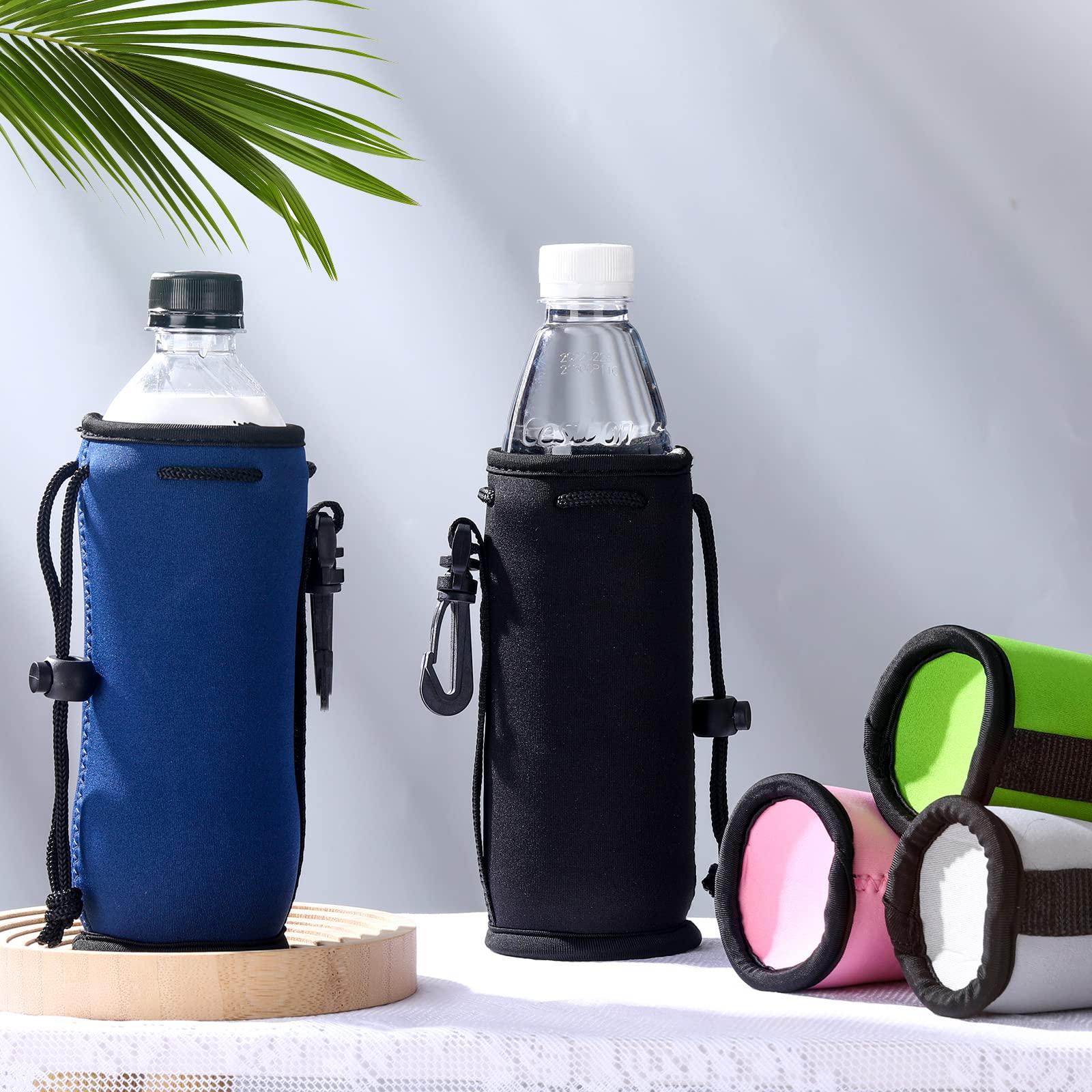 Baderke 10 Pcs Water Bottle Sleeves Insulators Beverage Bottle Can Sleeves Covers 16 17 Oz Coolers Holder Non Slip Water Bottle