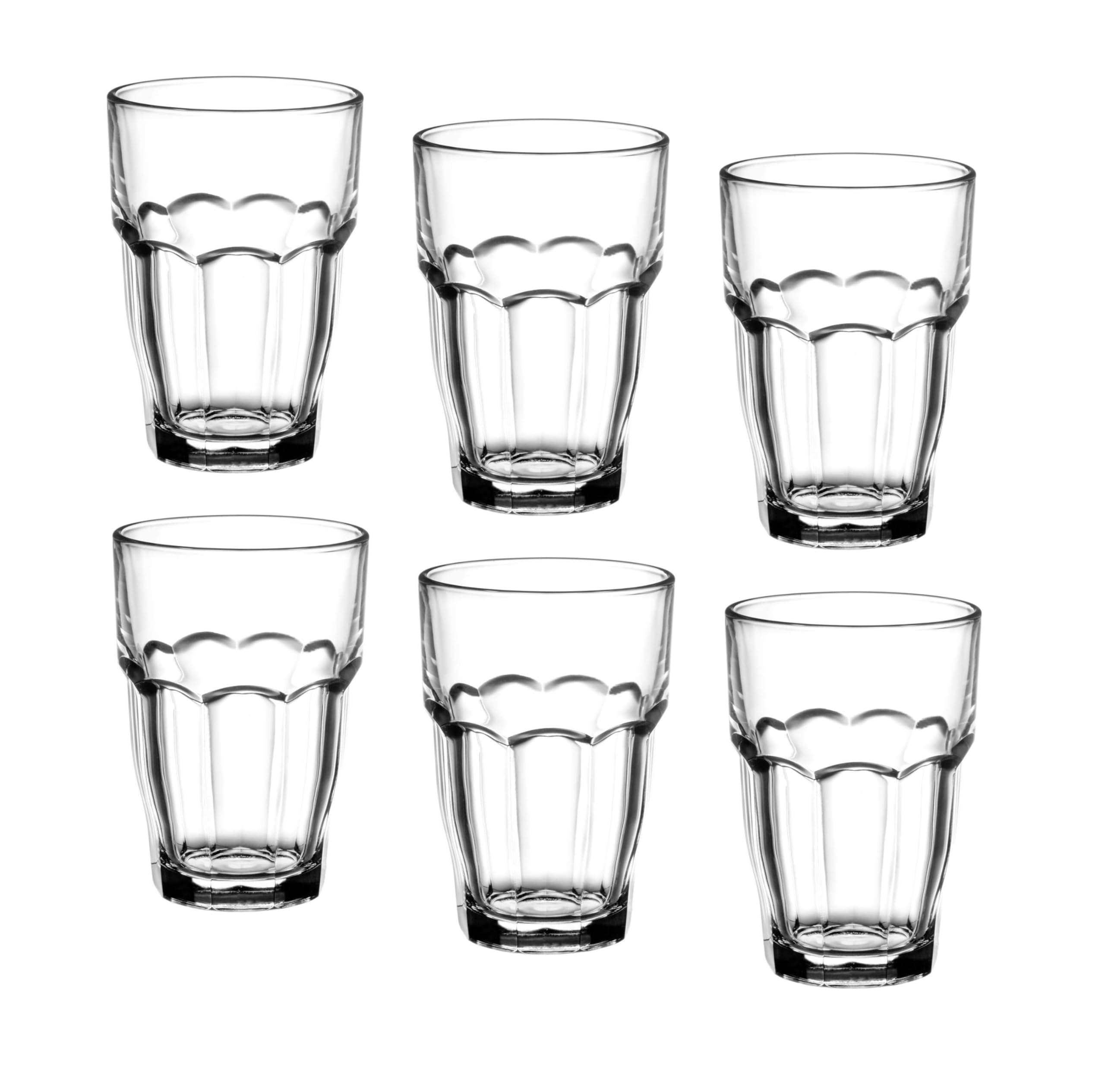 Bormioli Rocco Rock Bar 16.25 oz. Cooler Stackable Tempered Beverage Glasses for Cold Drinks, Water, and Cocktails, Set of 6, Cl