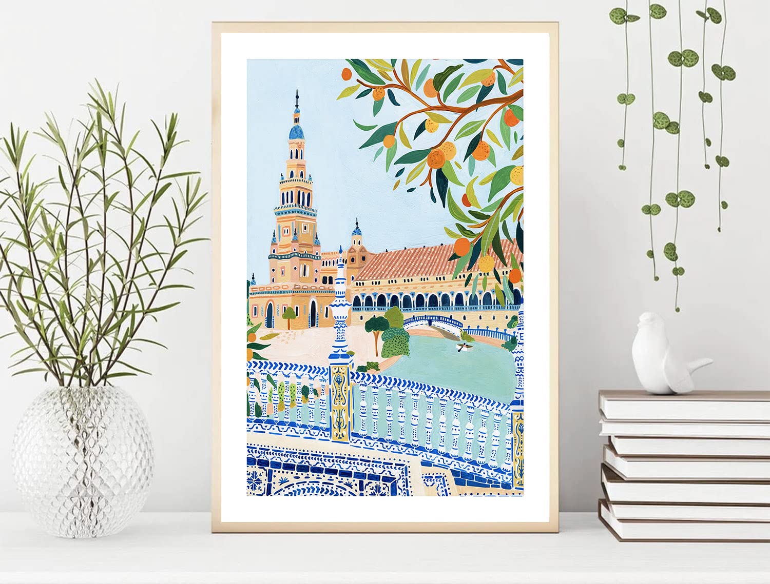 Nationcog Seville Art Print, Spain Art Print, Plaza De Espana, Seville Poster, Travel Gift, Travel Poster, Europe Print, Housewa