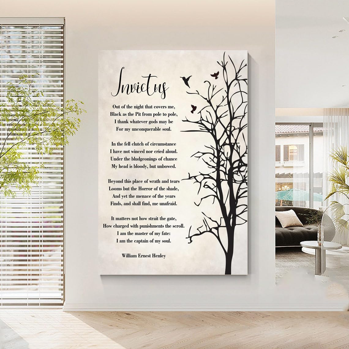 Invictus Poem Wall Art  Invictus Poem Canvas Print Wall Decor  Invictus I Am The Master Of My Fate  Inspirational Wall Art  Famo
