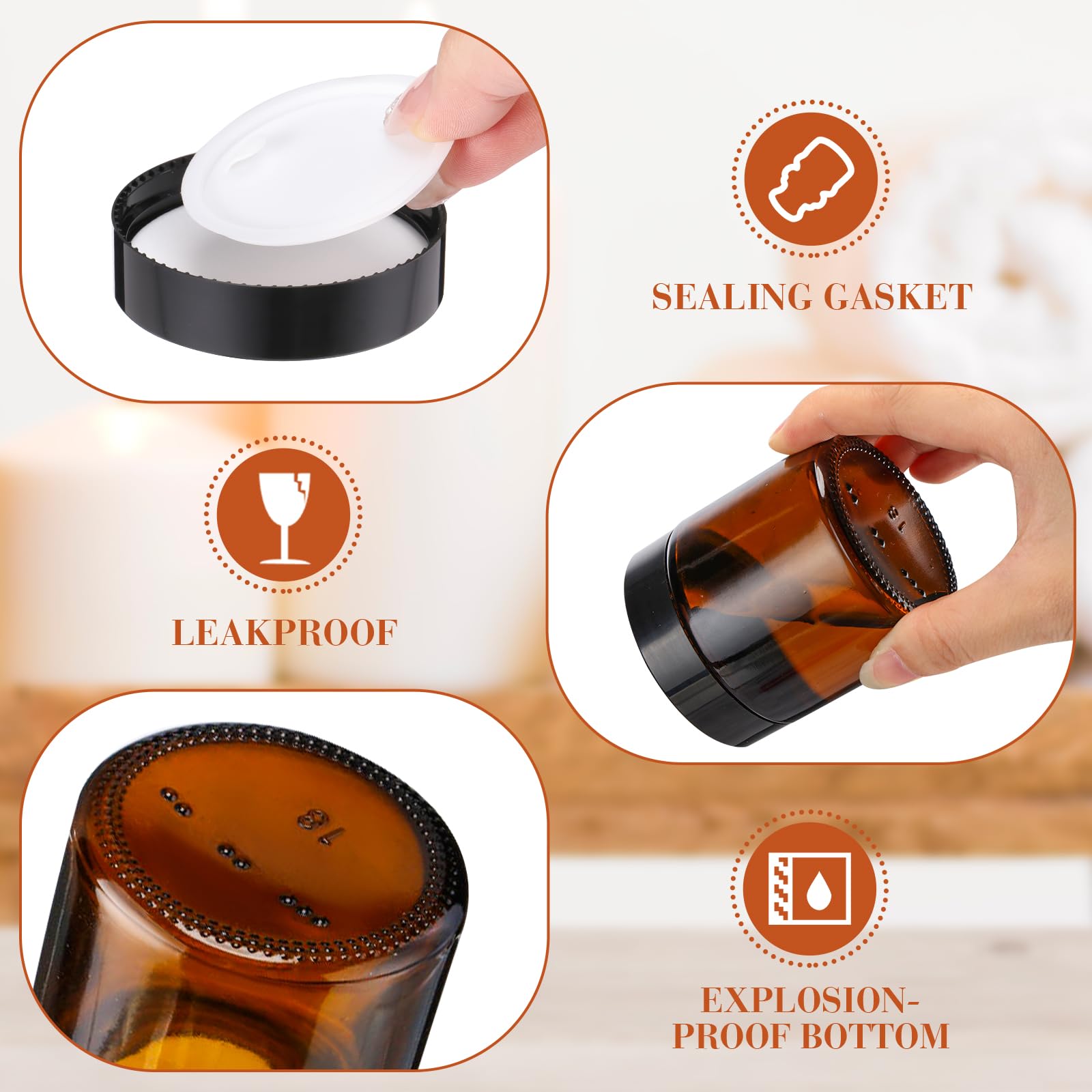Norme 24 Pcs 4 Oz Glass Jars With Lids Leakproof Round Airtight Jars Empty Cosmetic Jars With Inner Liners Lid For Storing Lotio