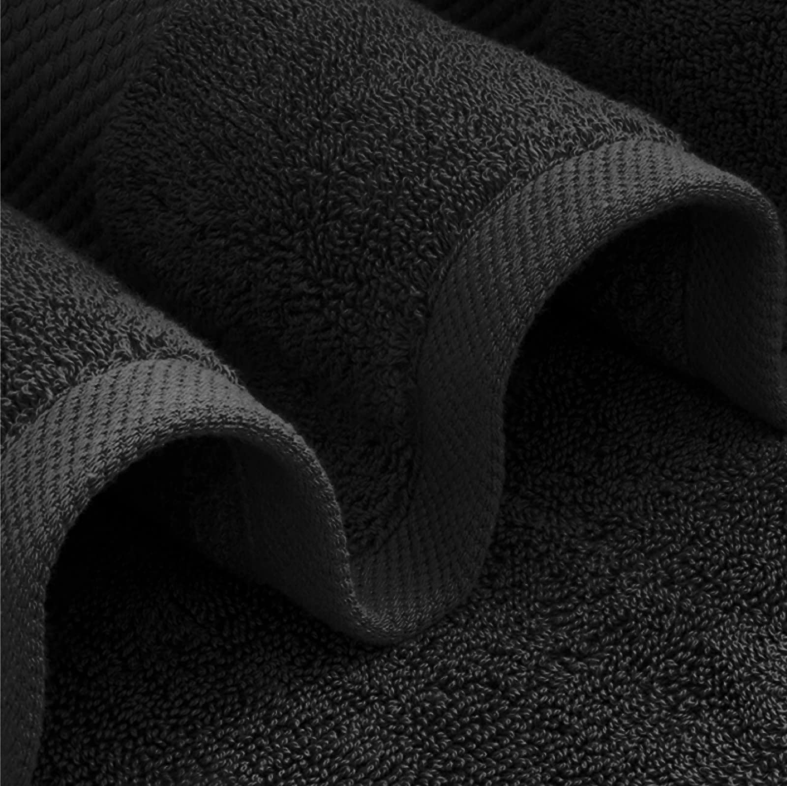 White Classic Luxury Black Bath Towels Extra Large | 100% Soft Cotton 700 GSM Thick 2Ply Absorbent Quick Dry Hotel Bathroom Towel for Home  Gym  Pool | 27x54 Inch | Black | Set of 4