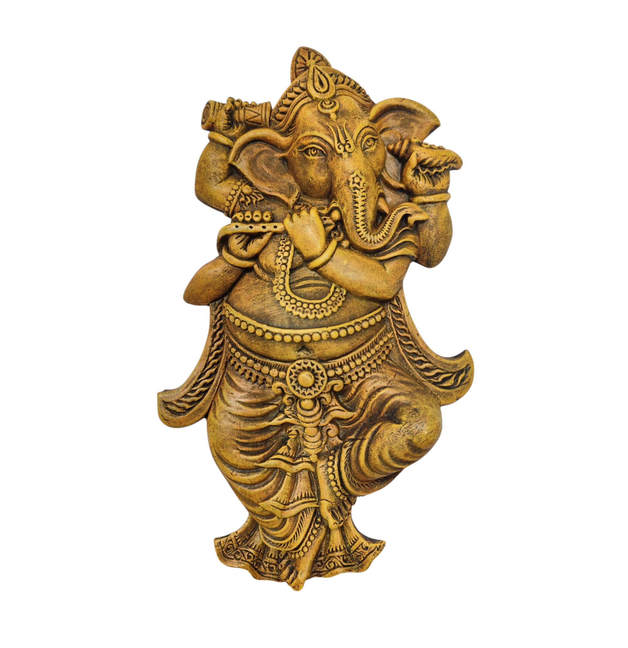 Haus Fabula Terracotta Clay Lord Ganesha Idol Wall Hanging Eco-Friendly Handmade For Home Decor/Diwali Festival/Religious Gift G