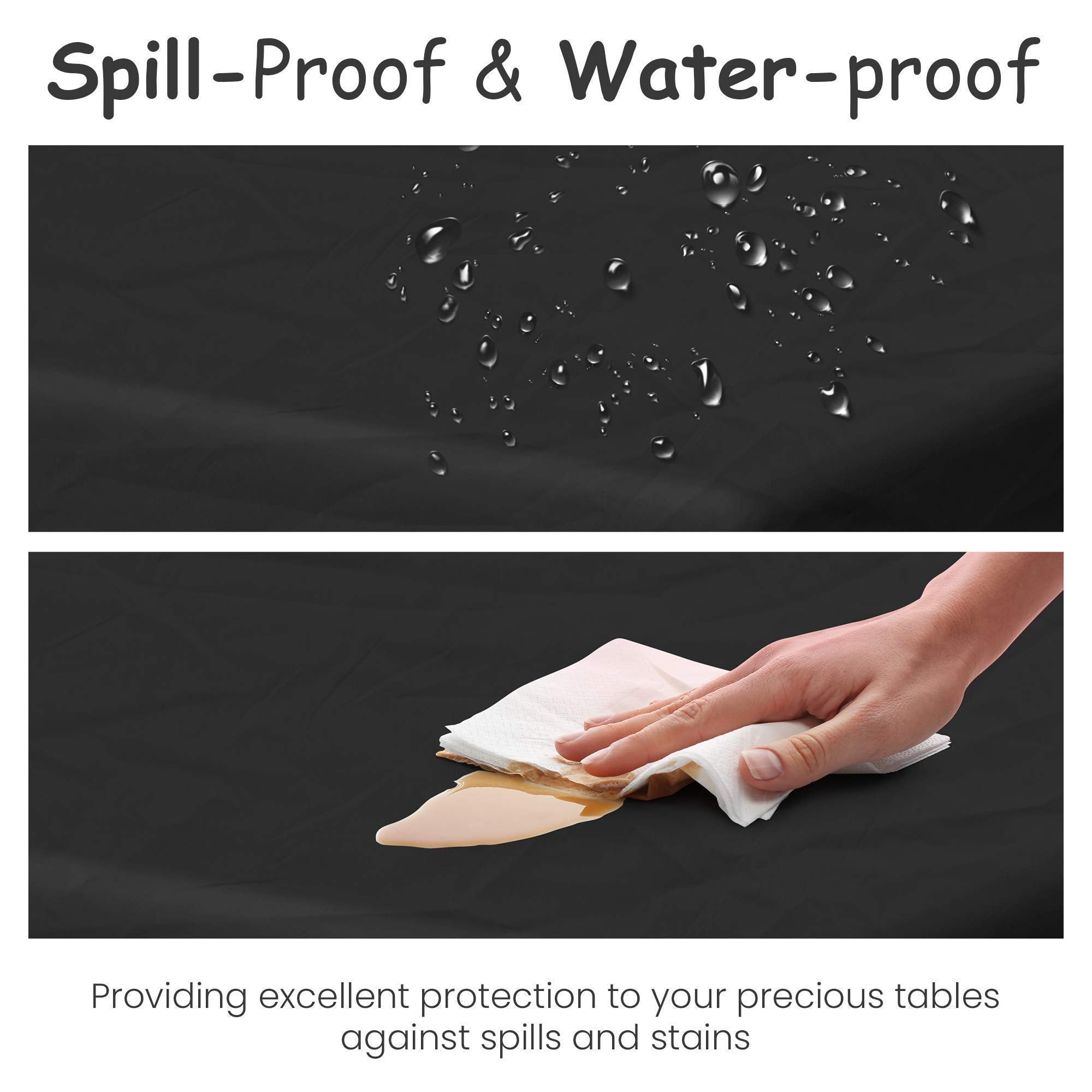 14 Pack Black 54 X 108 In. Rectangle Disposable Plastic Tablecloths - Smooth Decorative Covers For Parties, Weddings