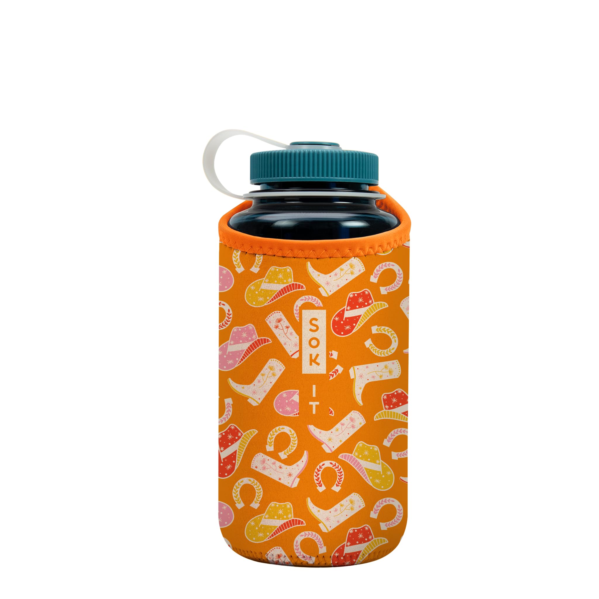 Sok It BotlSok Water Bottle Sleeve Insulated Neoprene Cover (Cowgirl Couture, Fits 32oz Nalgene)