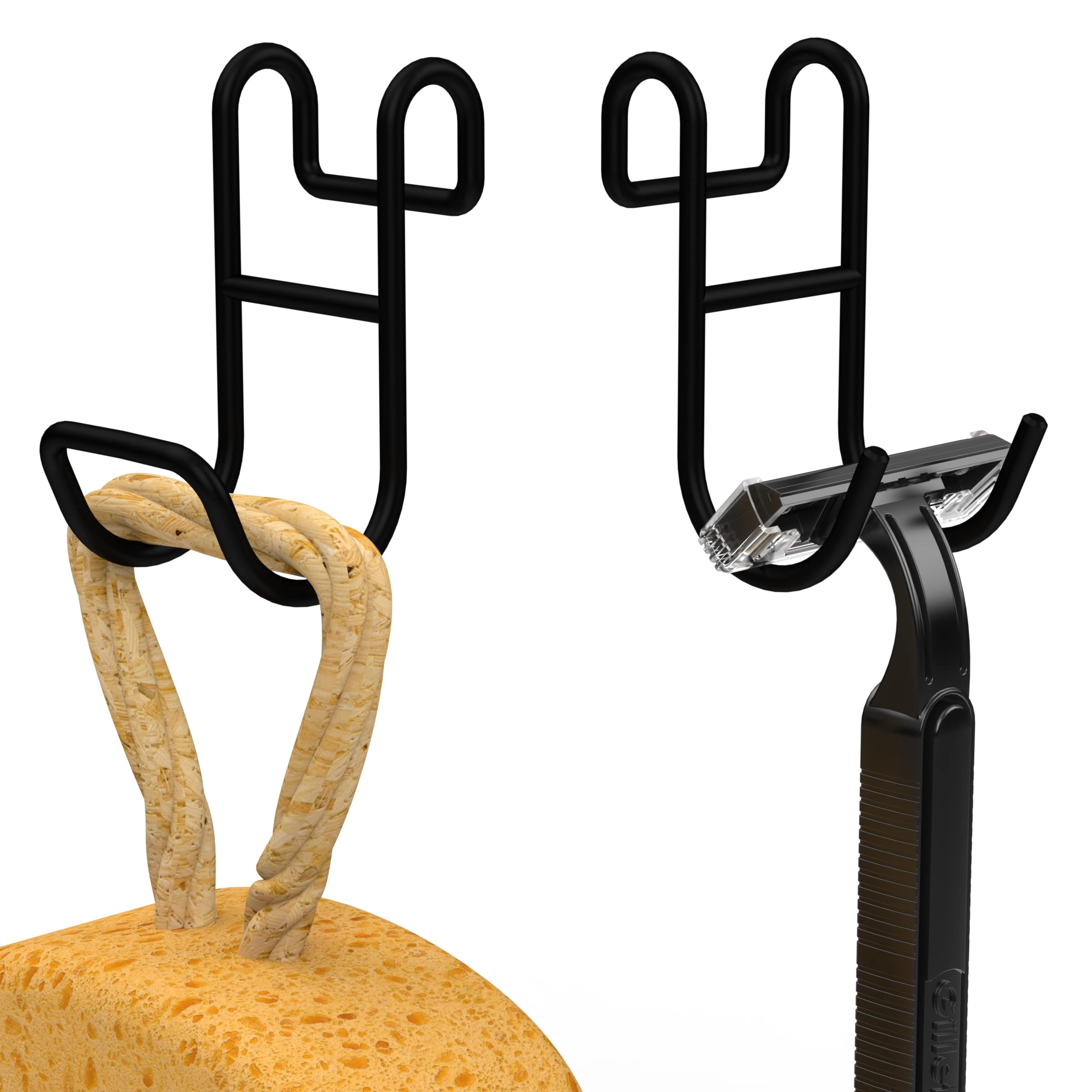 Jovware Black Shower Caddy Hooks, Razor Hooks For Shower, Razor Hanger For Shower, Shower Caddy With Hooks, Shower Hooks For Loo