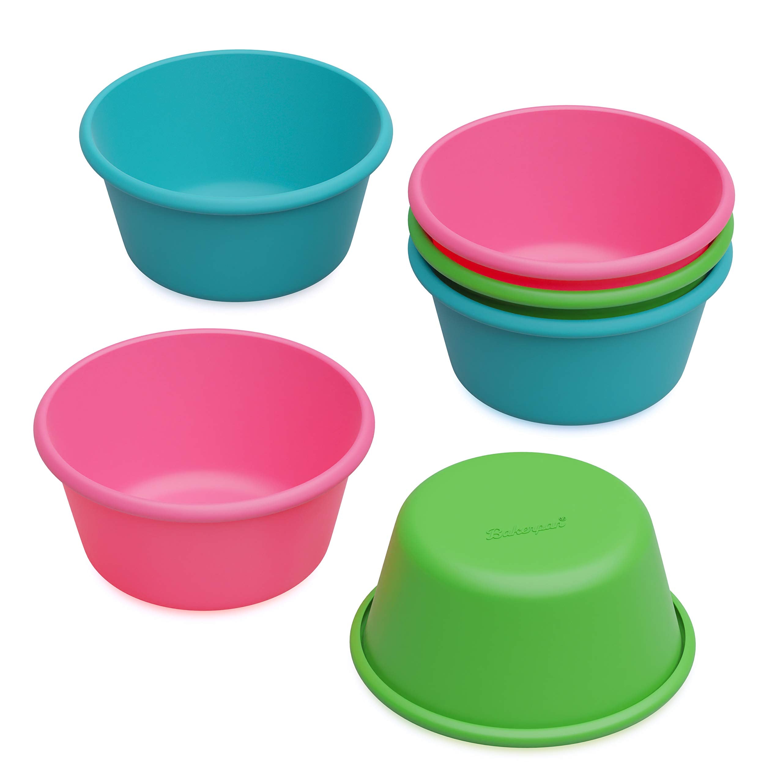 Bakerpan Silicone Jumbo Muffin Cups For Baking, Smooth Large Air Fryer Muffin Cups, 3 1/2 Inch Muffin Baking Cups, Jumbo Cupcake