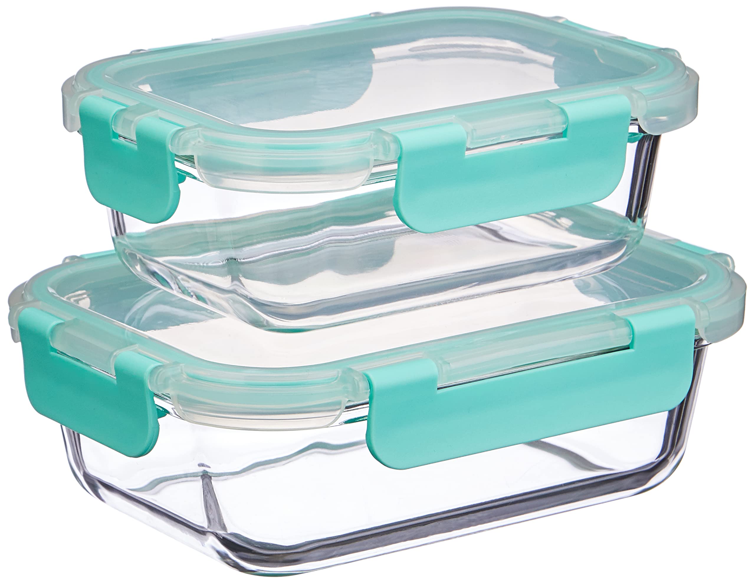 Amazon Brand  Solimo Glass Storage Containers With BreakFree, Detachable Locks, Airtight, Leakproof, MicrowaveSafe, OvenSafe