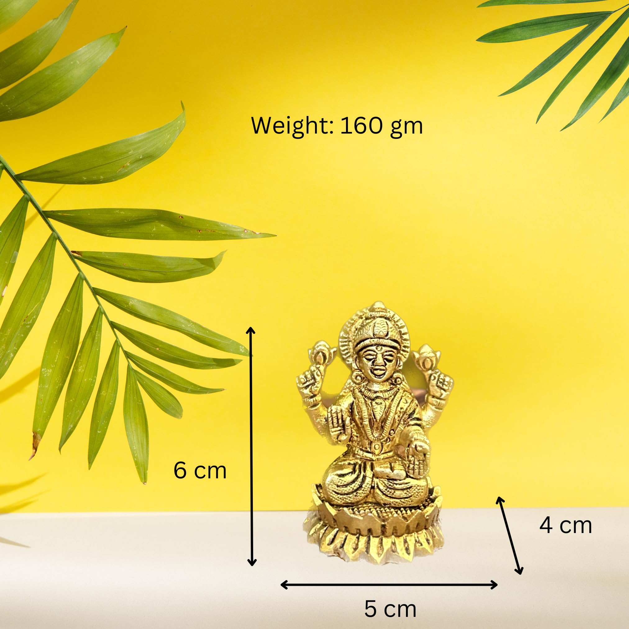Laya 100% Pure Brass Laxmi Ganesh Idol | Small Lakshmi Ganesha Brass Idol For Home Decor, Pooja, Gifting & Car Dashboard | Laxmi